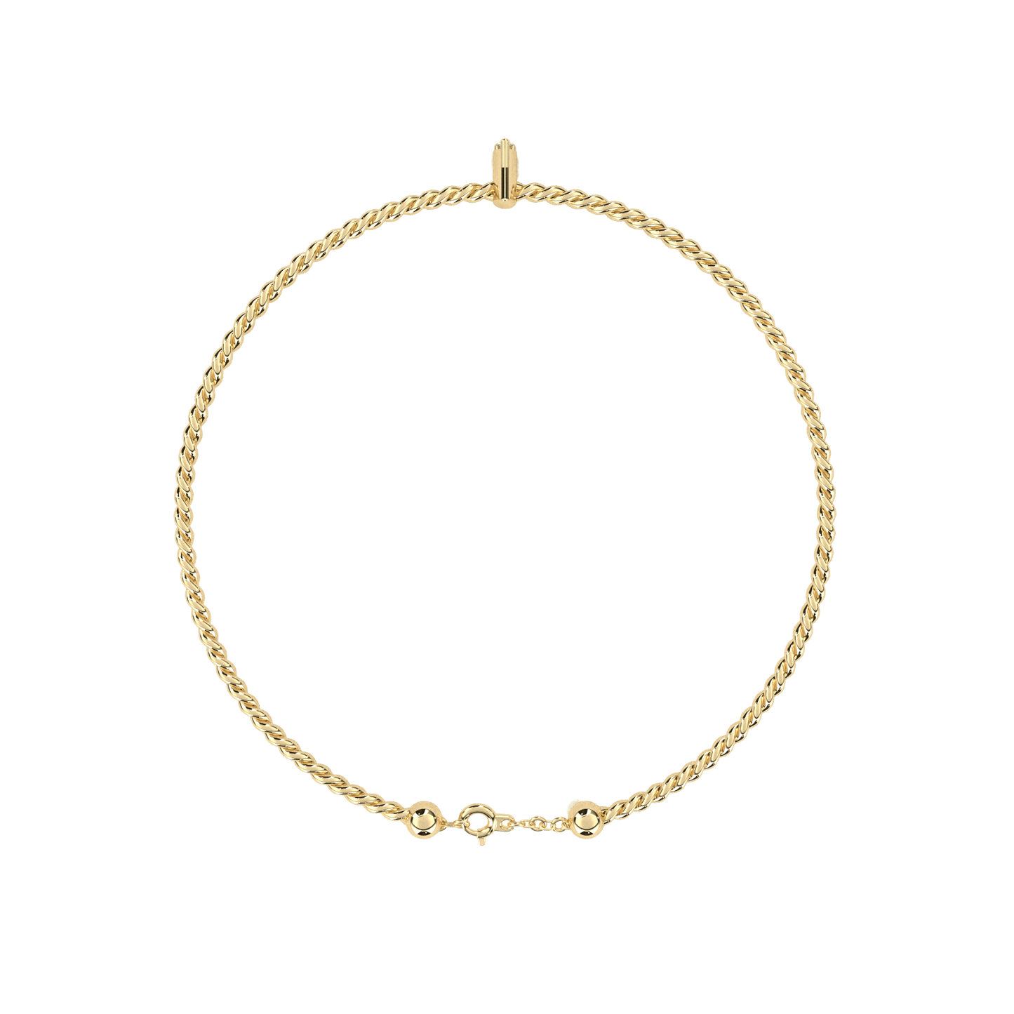 Parisa – Twisted Gold Bangle with Diamond Accent