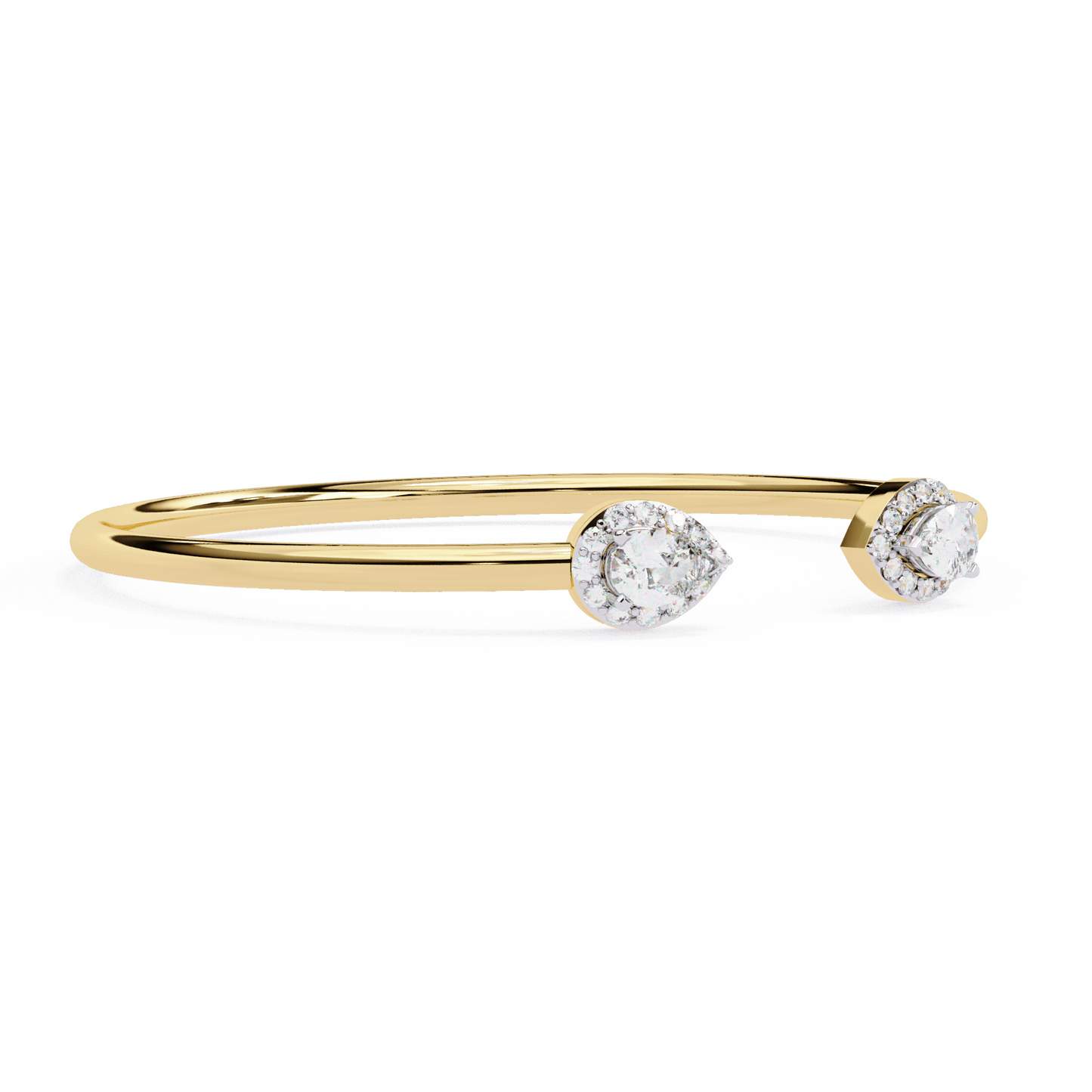 Raquel – Pear-Cut Diamond Halo Bangle