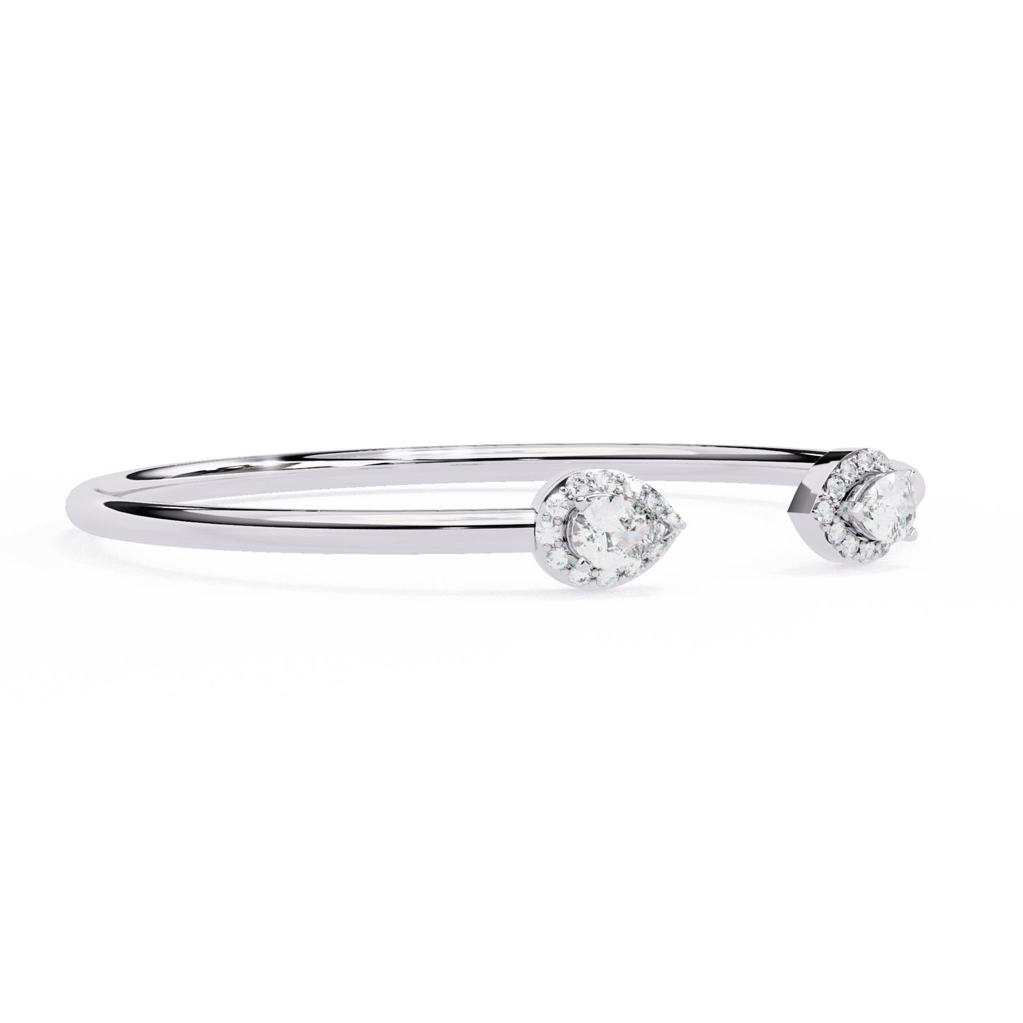 Raquel – Pear-Cut Diamond Halo Bangle