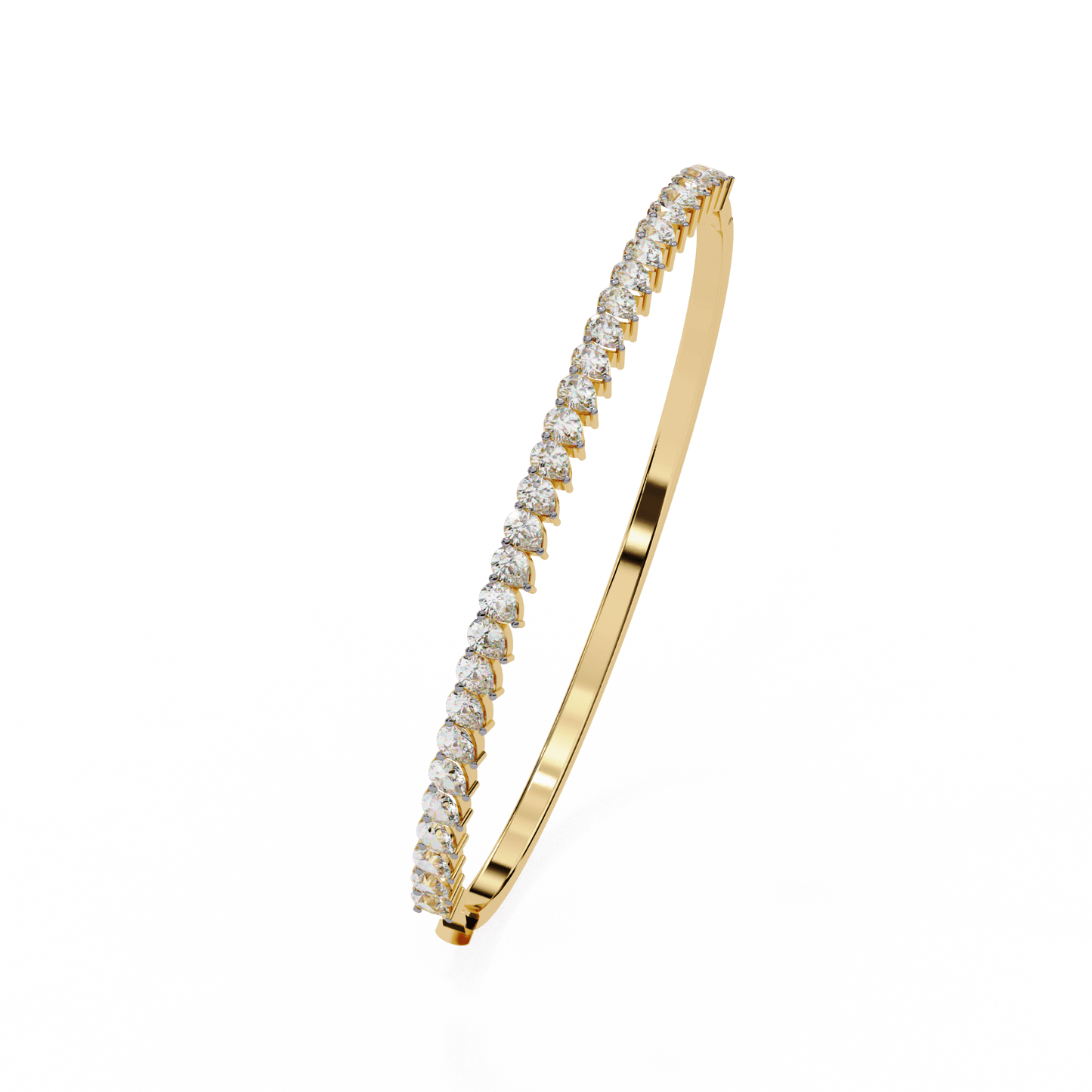 Raven – Half Tennis Bangle with Pear-Cut Diamonds