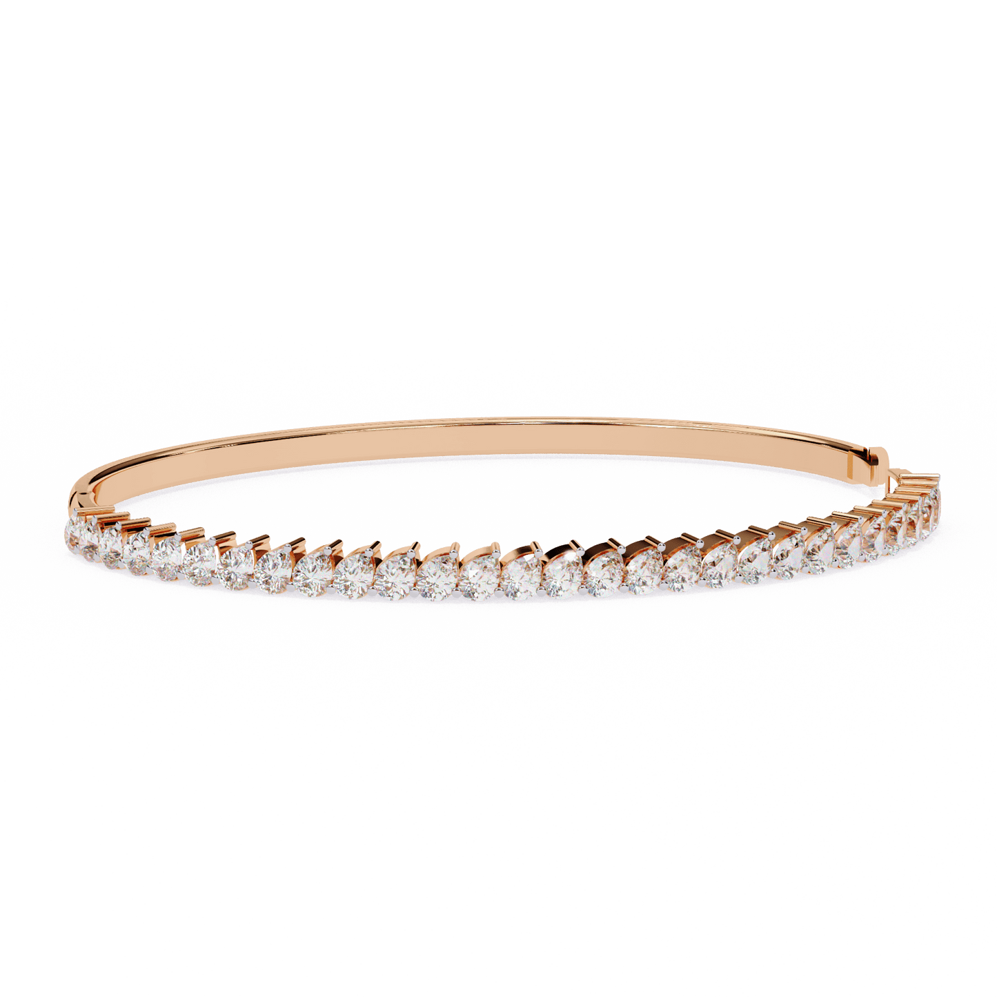 Raven – Half Tennis Bangle with Pear-Cut Diamonds