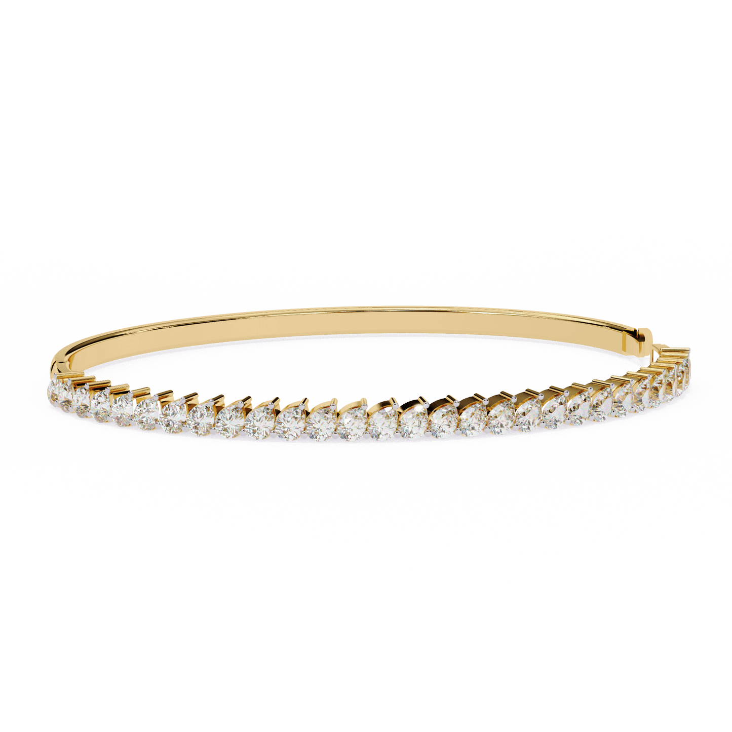 Raven – Half Tennis Bangle with Pear-Cut Diamonds