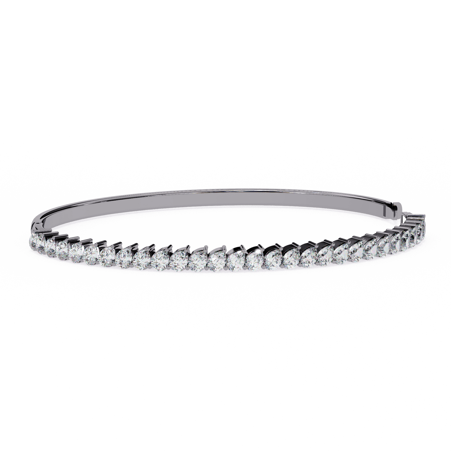 Raven – Half Tennis Bangle with Pear-Cut Diamonds