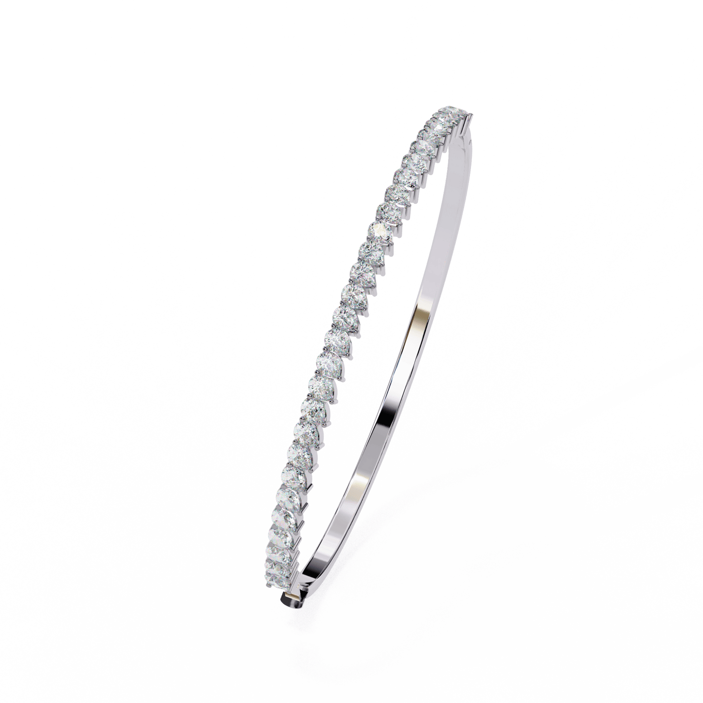 Raven – Half Tennis Bangle with Pear-Cut Diamonds