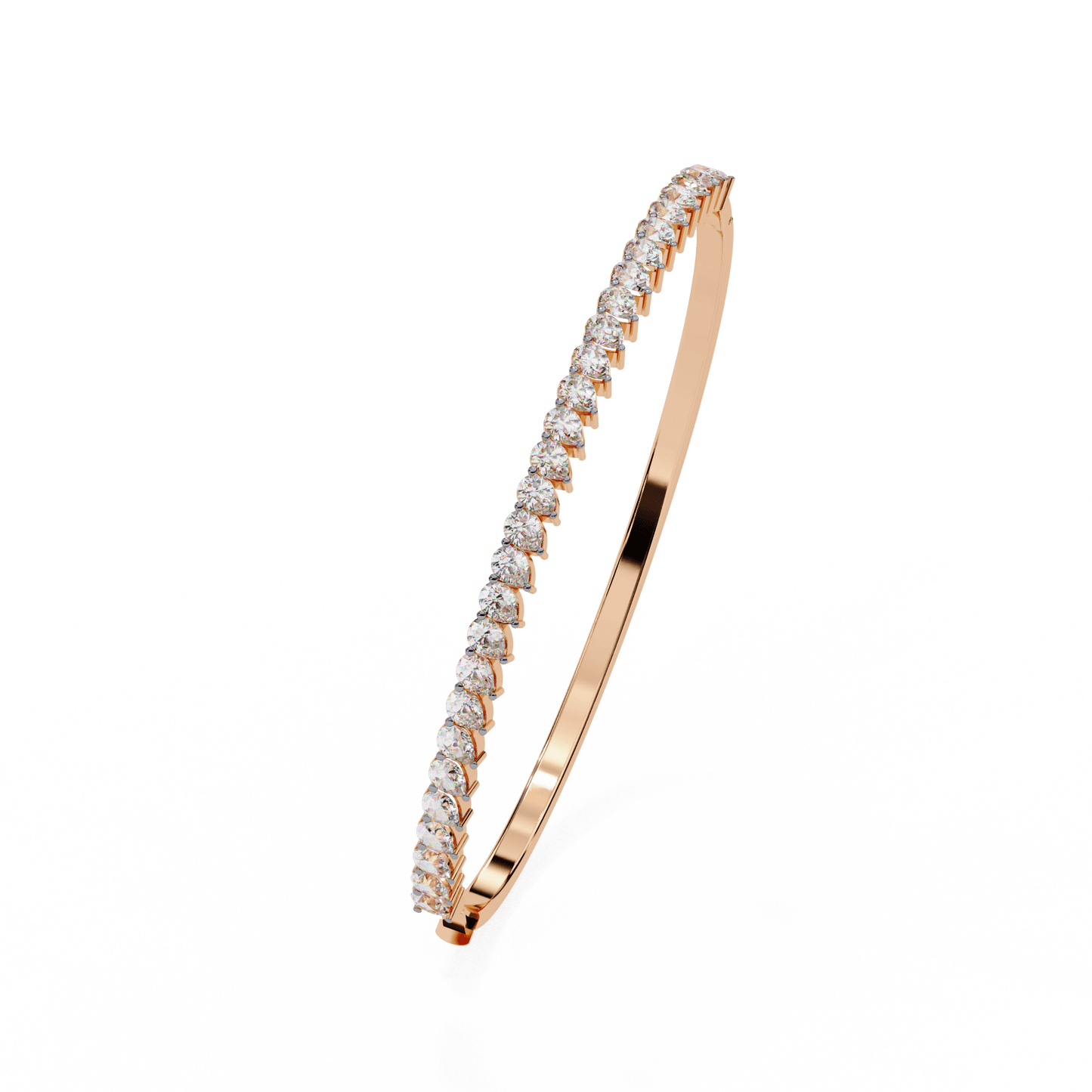 Raven – Half Tennis Bangle with Pear-Cut Diamonds