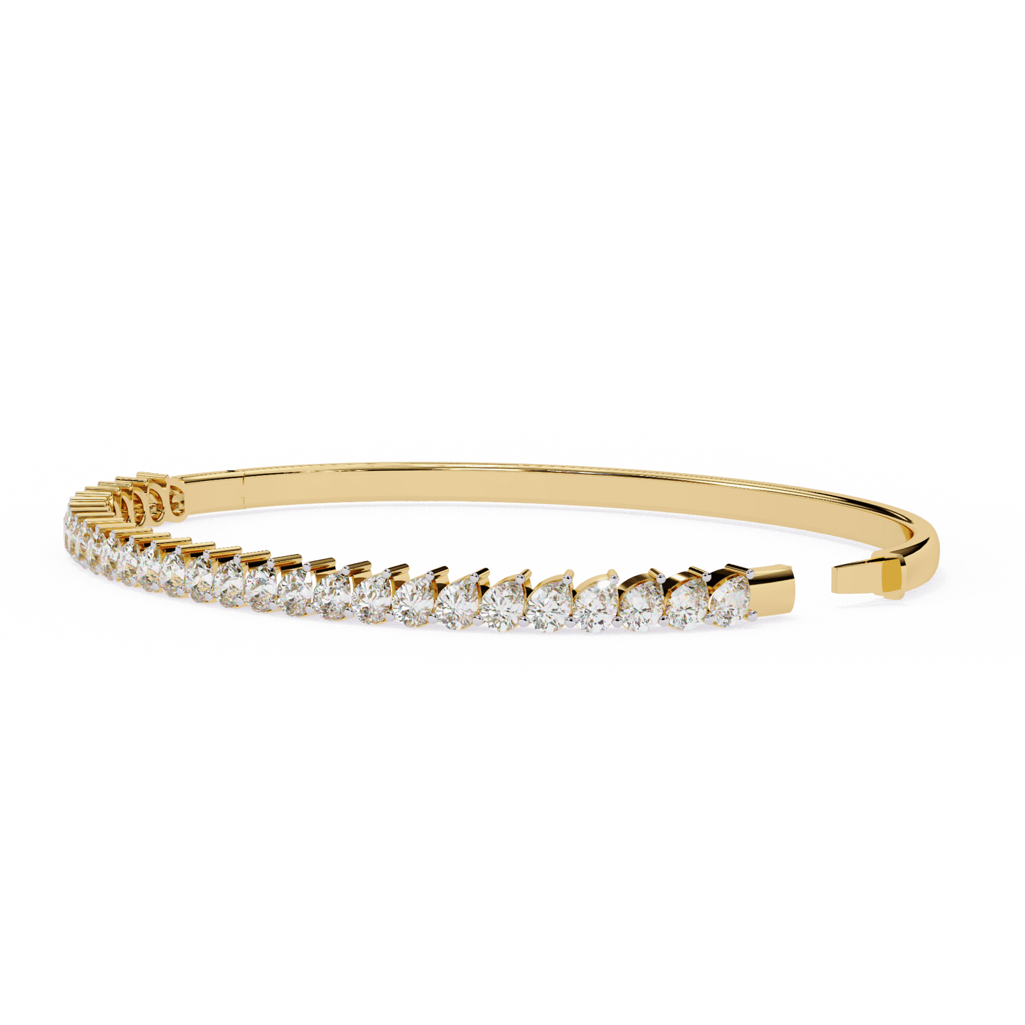 Raven – Half Tennis Bangle with Pear-Cut Diamonds