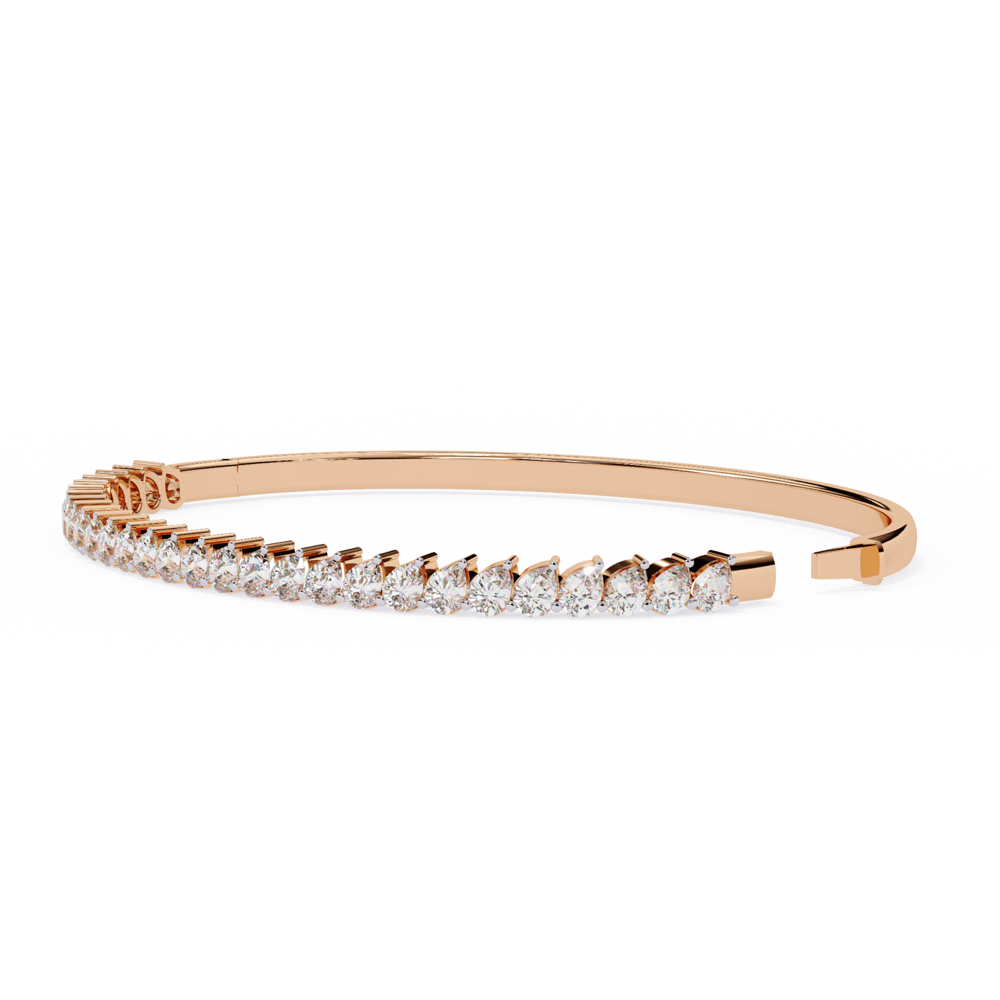 Raven – Half Tennis Bangle with Pear-Cut Diamonds
