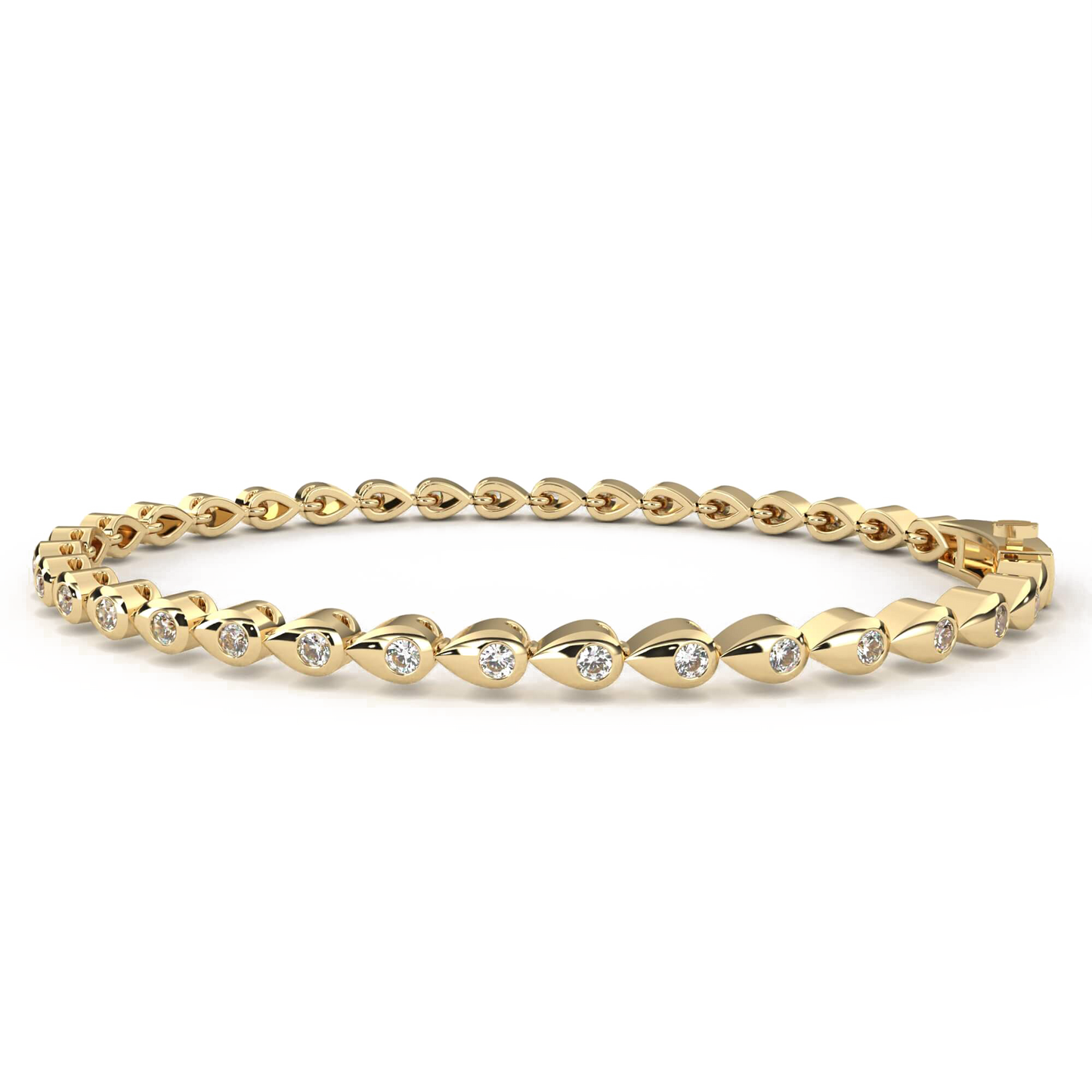Dimah – Drop Motif- 2mm Round Diamond Tennis Bracelet
