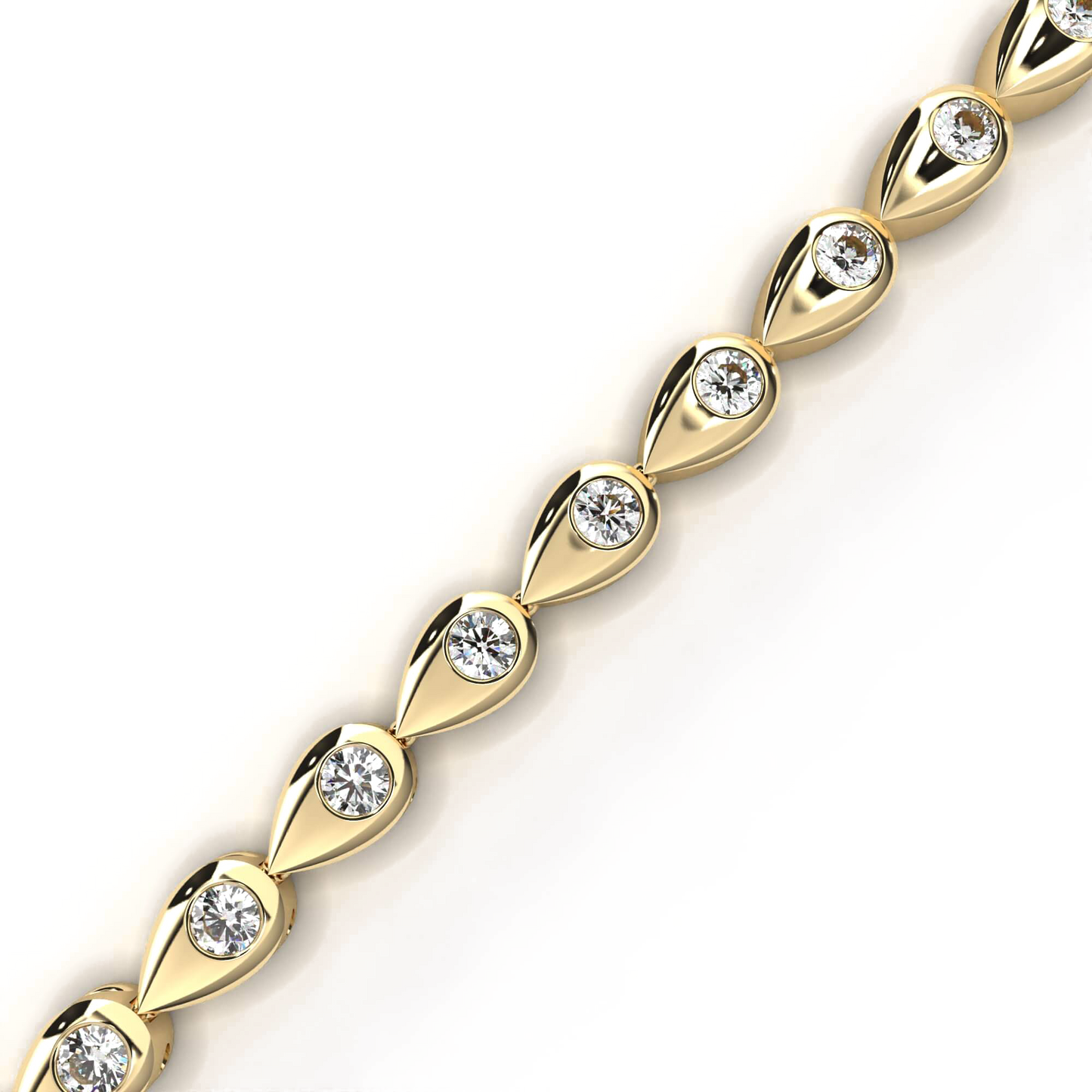 Dimah – Drop Motif- 2mm Round Diamond Tennis Bracelet