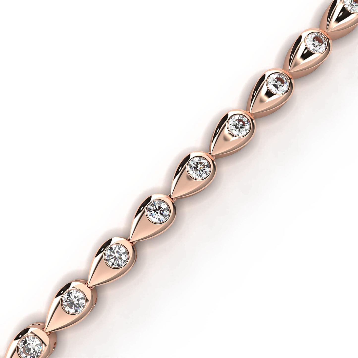 Dimah – Drop Motif- 2mm Round Diamond Tennis Bracelet