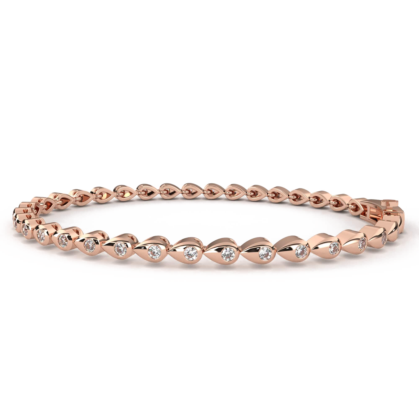 Dimah – Drop Motif- 2mm Round Diamond Tennis Bracelet