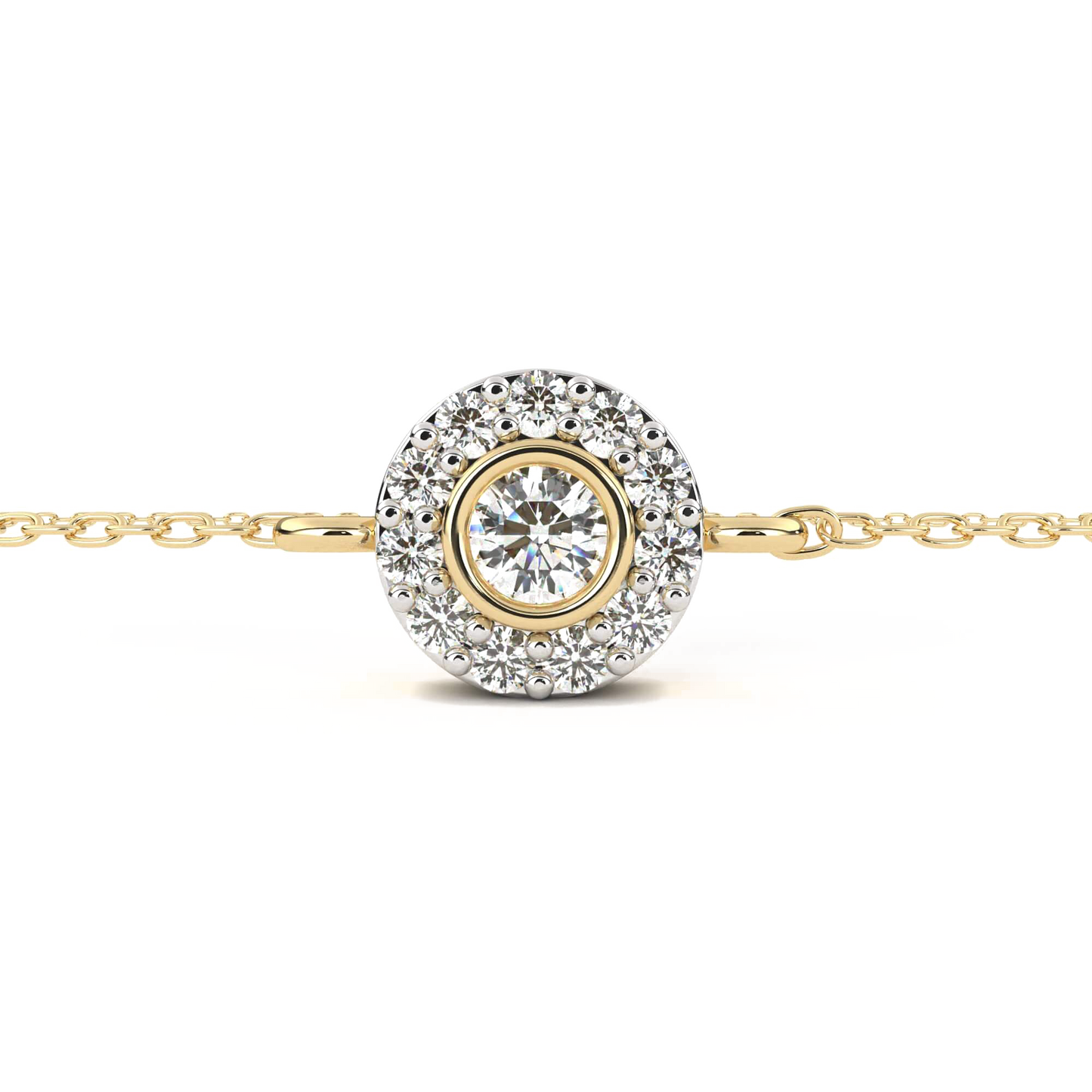 Teresa - Bezel-Set Halo Diamond Bracelet