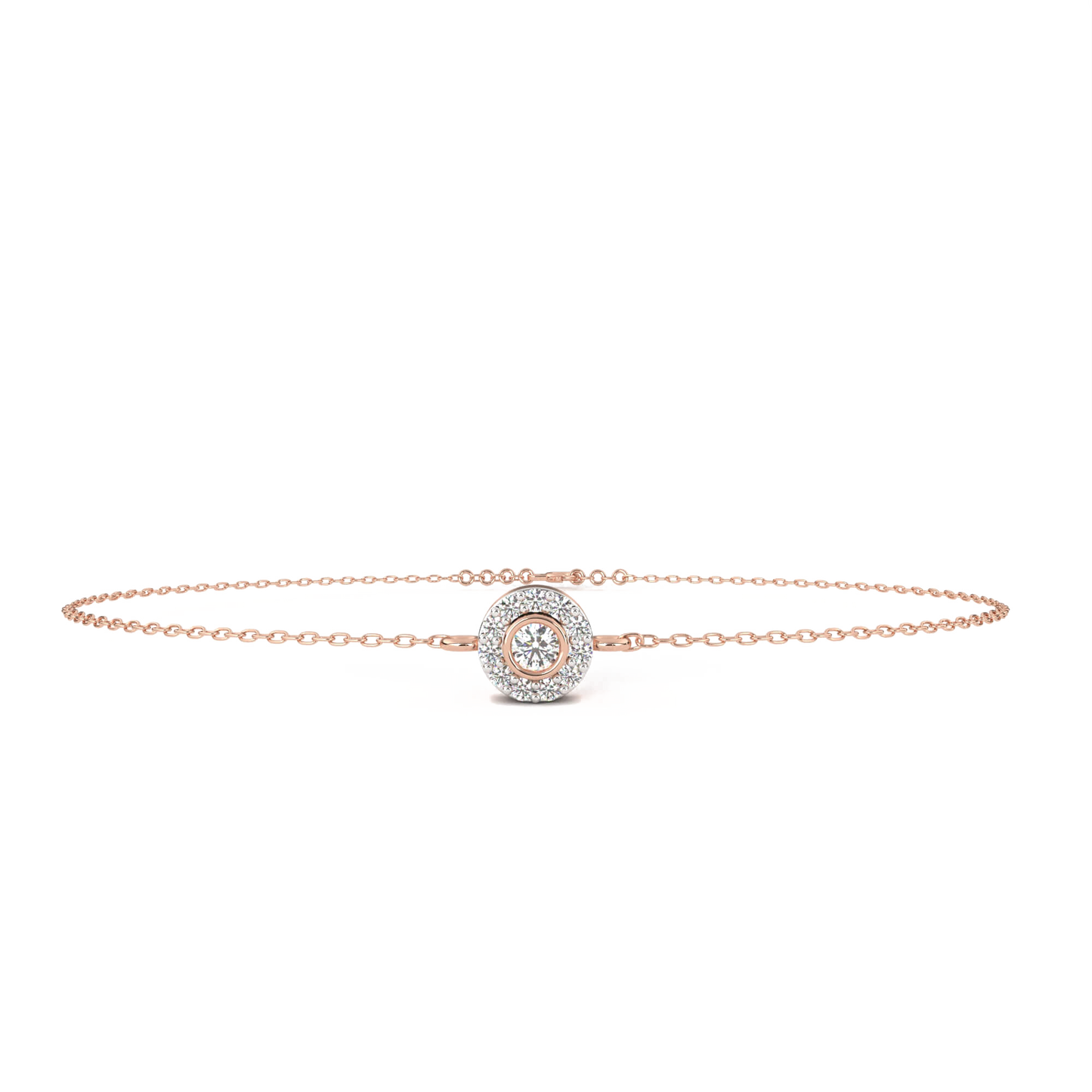 Teresa - Bezel-Set Halo Diamond Bracelet
