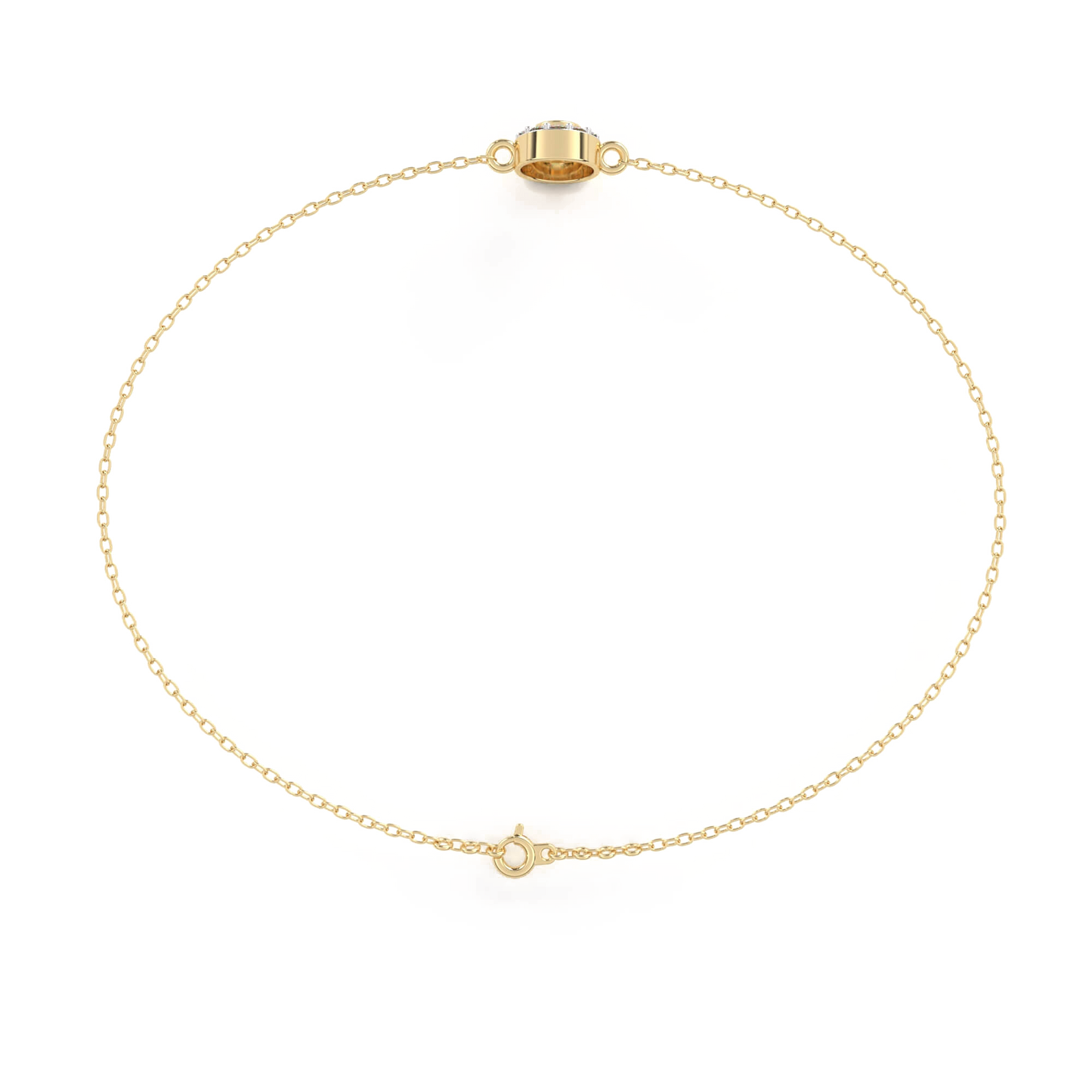 Teresa - Bezel-Set Halo Diamond Bracelet