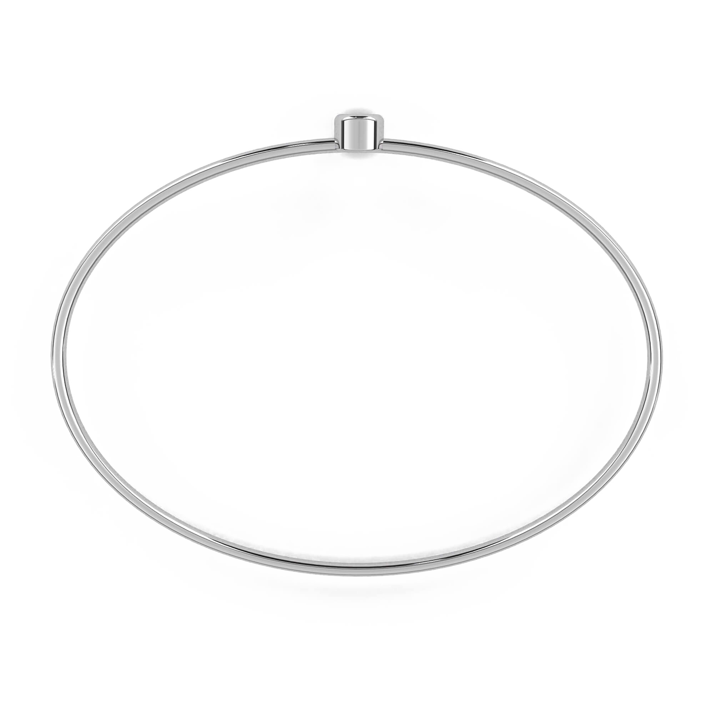 Roxana – Oval Gold Bangle with Bezel-Set Round Diamond