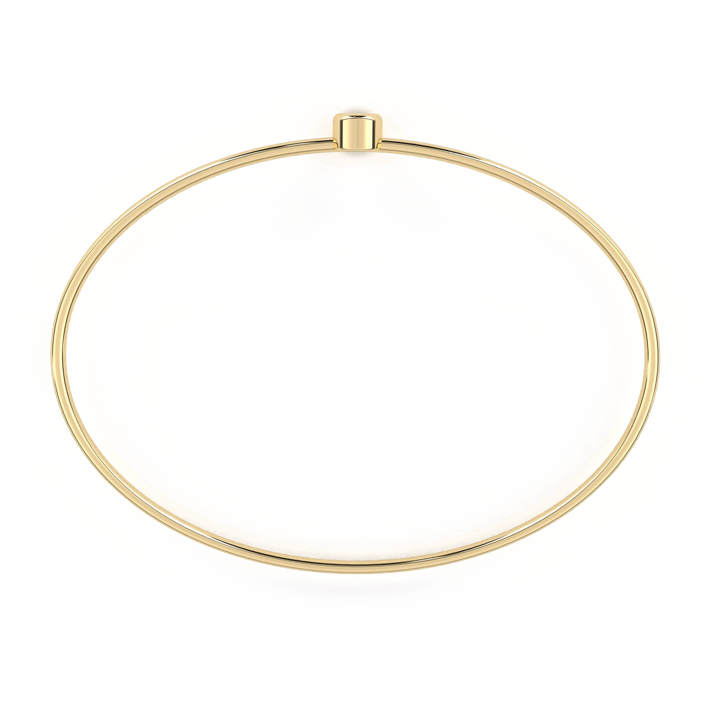 Roxana – Oval Gold Bangle with Bezel-Set Round Diamond