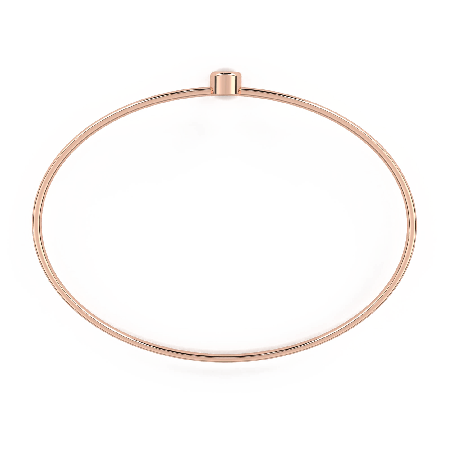 Roxana – Oval Gold Bangle with Bezel-Set Round Diamond