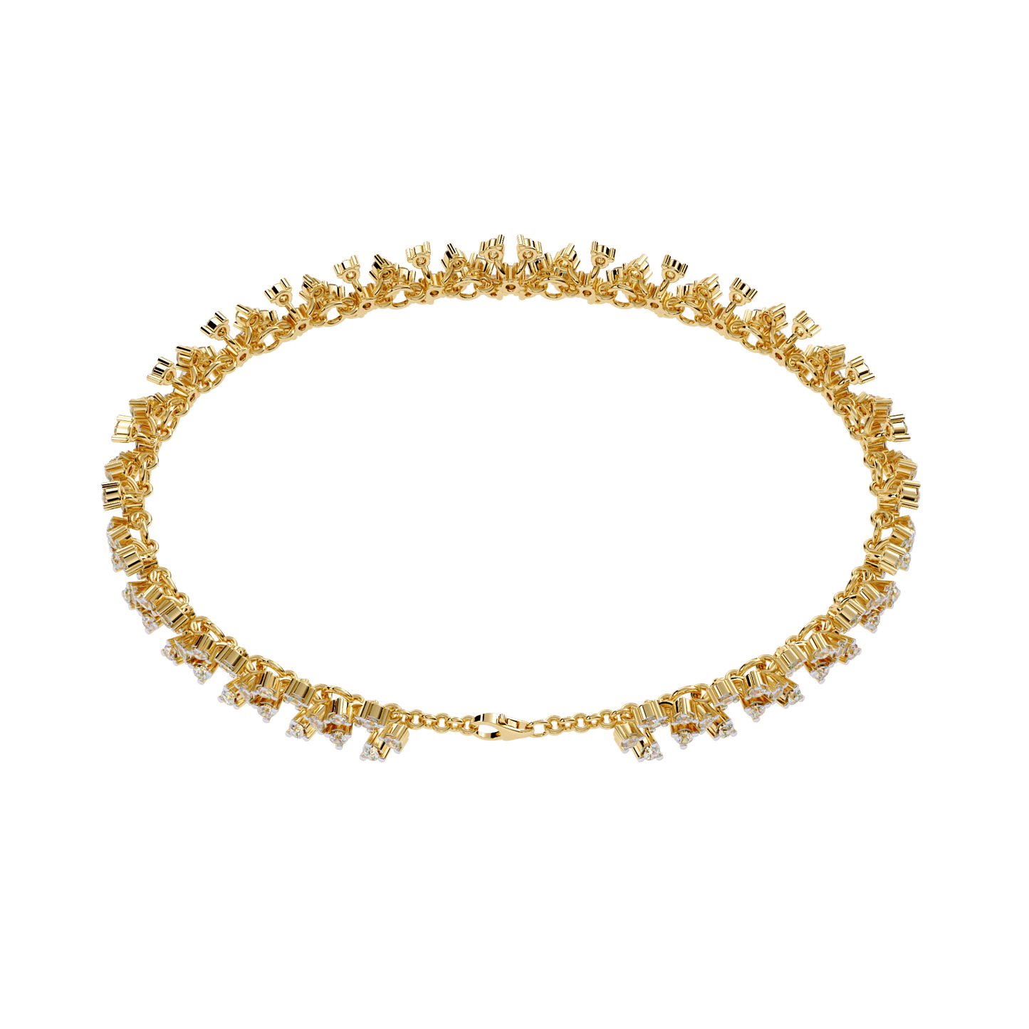 Serena – Floral Motif Diamond Bracelet