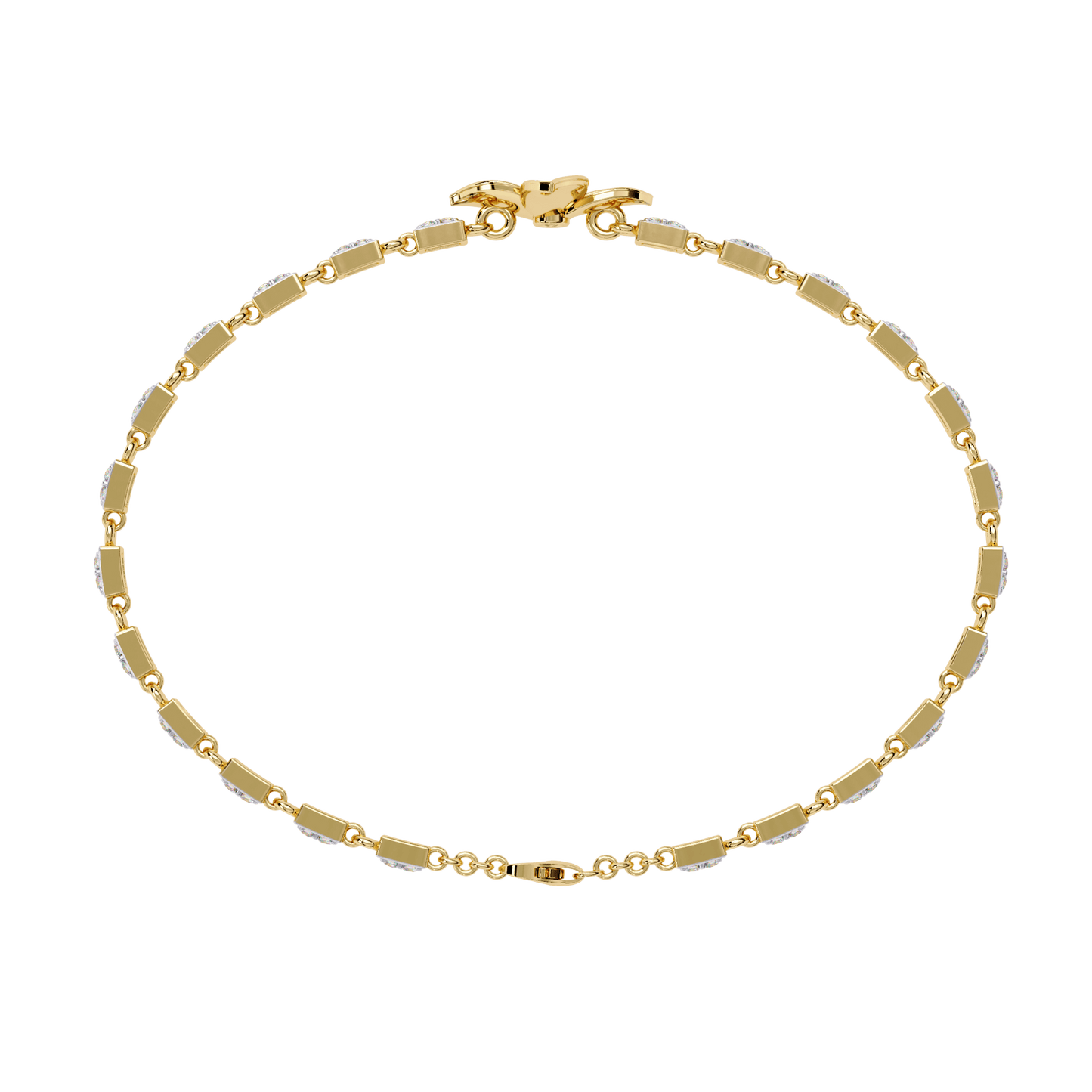 Svetlana – Diamond Link Bracelet with Floral Motif
