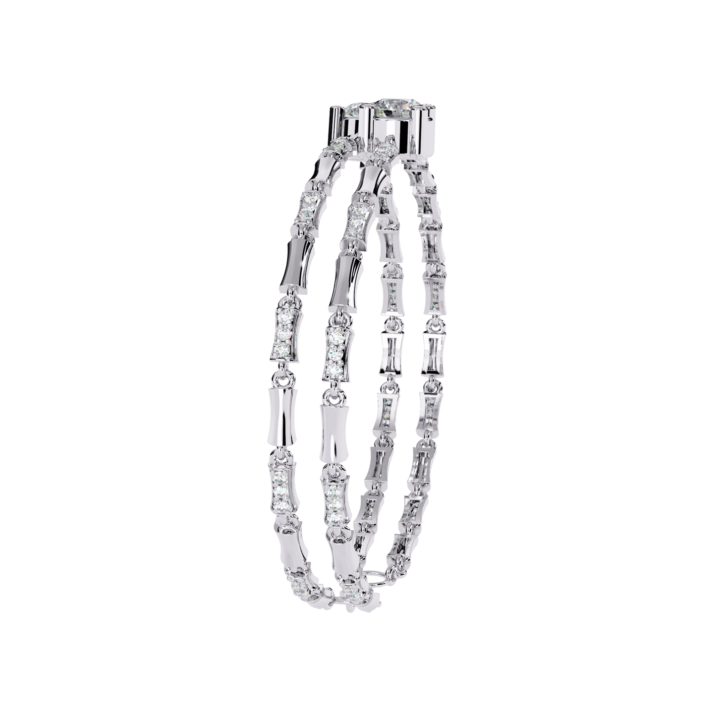 Yvette – Double Solitaire Diamond Link Bracelet
