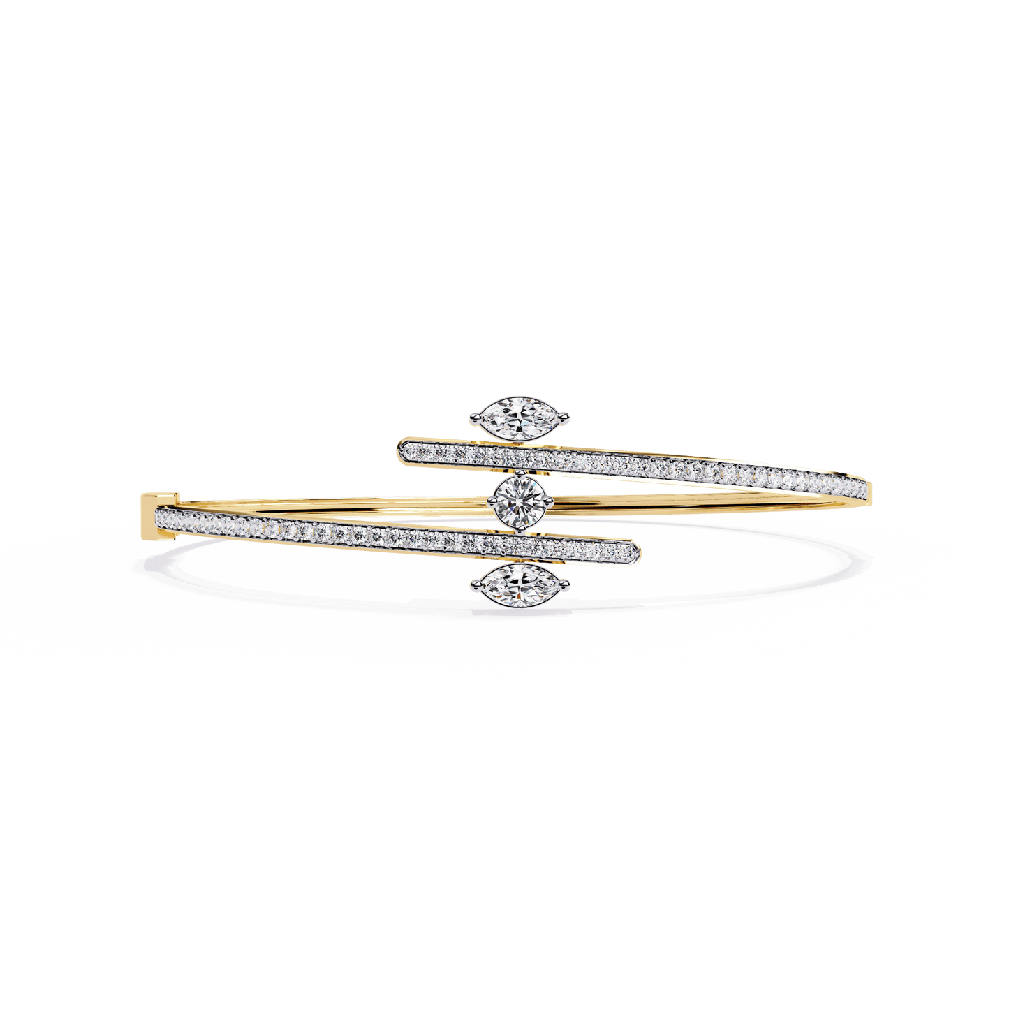 Xenia – Marquise & Round Diamond Pavé Bangle