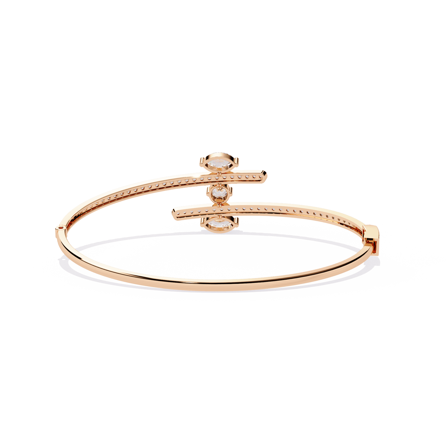 Xenia – Marquise & Round Diamond Pavé Bangle
