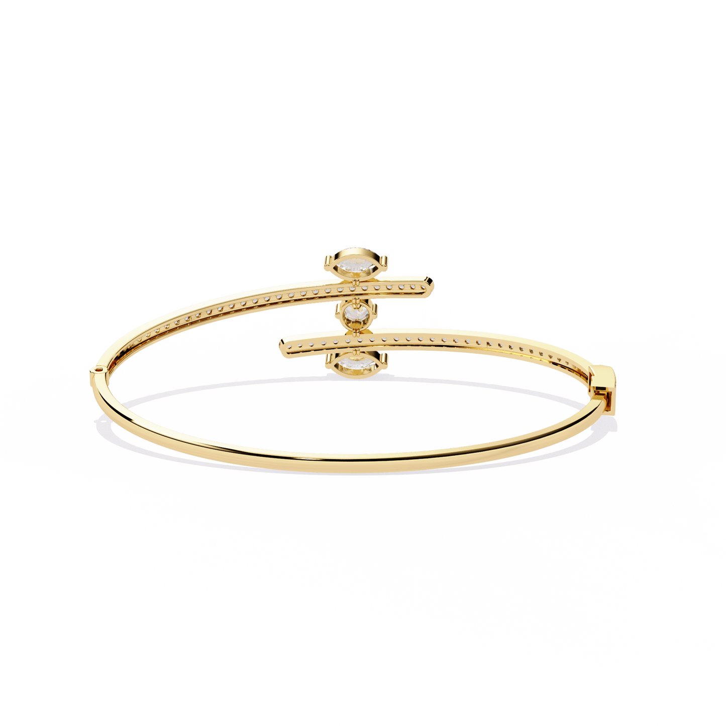 Xenia – Marquise & Round Diamond Pavé Bangle