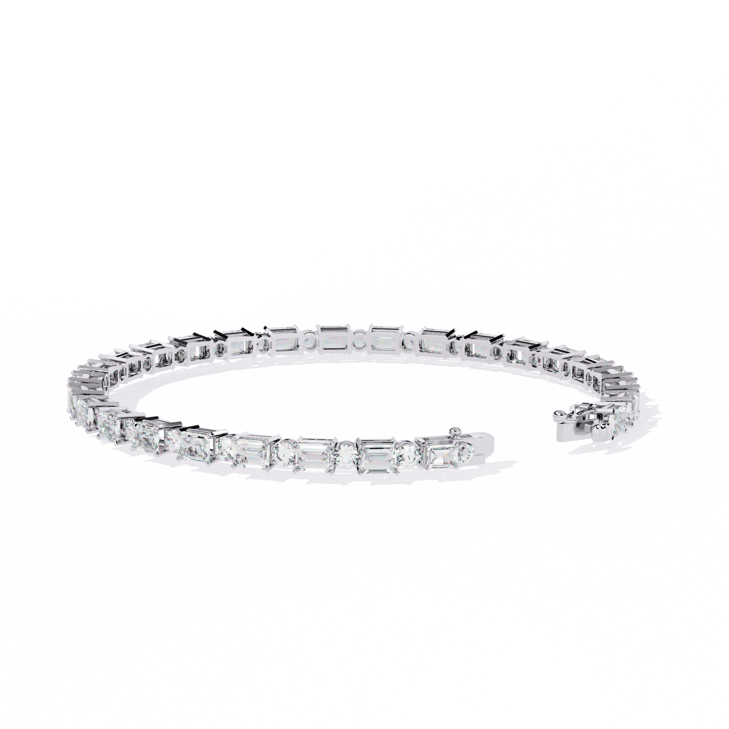 Zola – Alternating Emerald and Round Diamond Tennis Bangle
