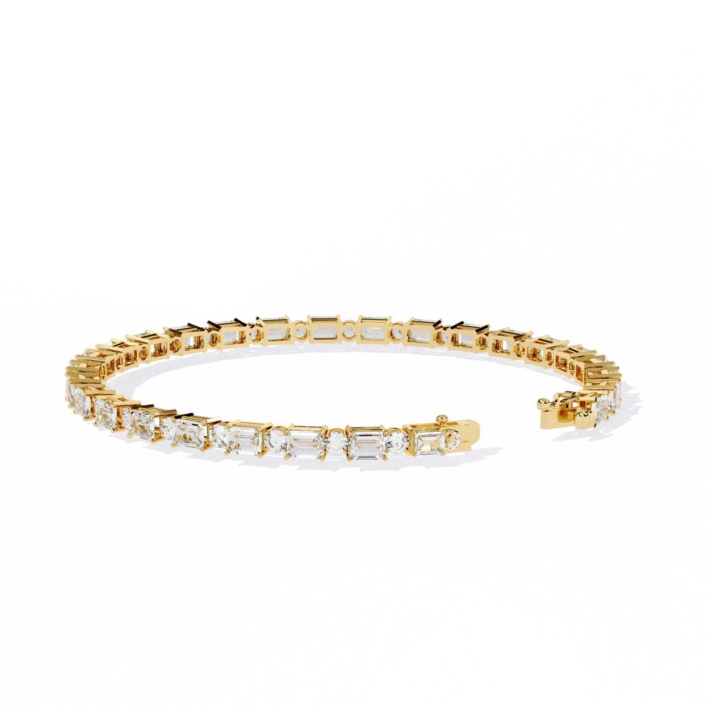 Zola – Alternating Emerald and Round Diamond Tennis Bangle