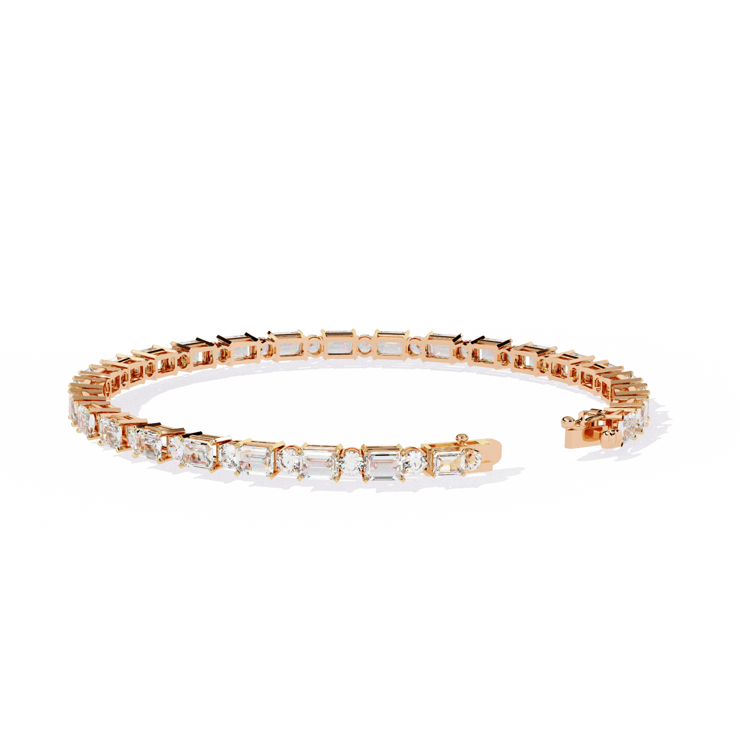 Zola – Alternating Emerald and Round Diamond Tennis Bangle