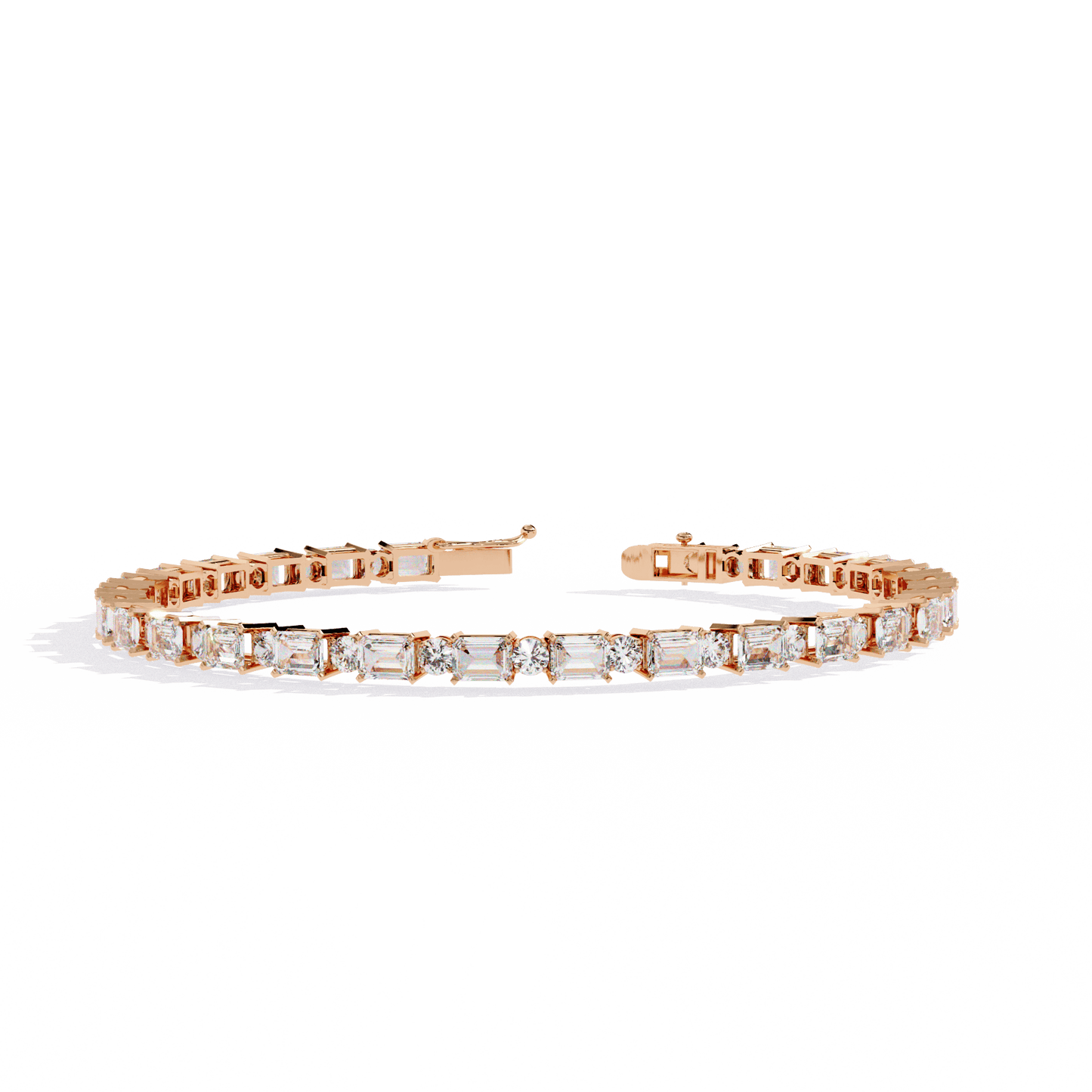 Zola – Alternating Emerald and Round Diamond Tennis Bangle