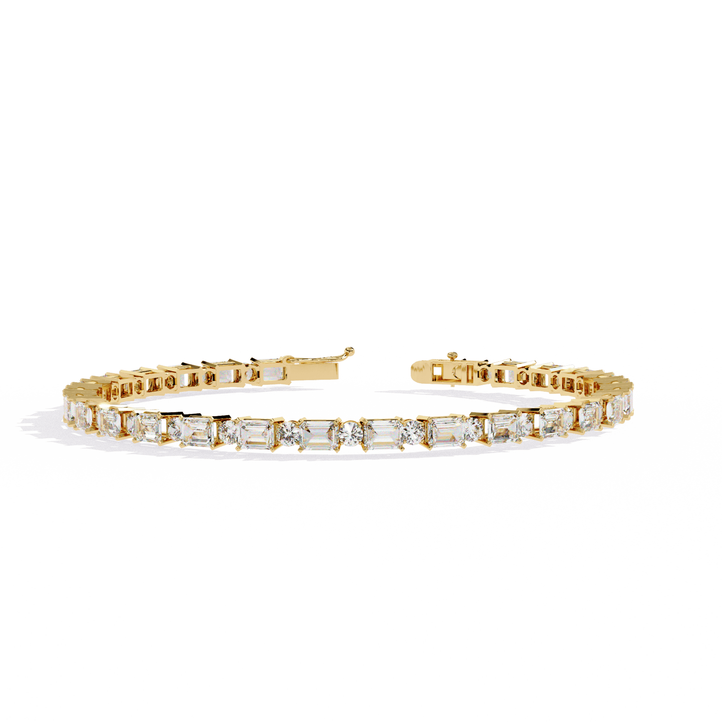 Zola – Alternating Emerald and Round Diamond Tennis Bangle