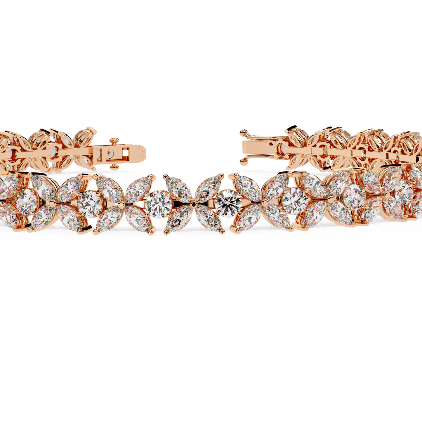 Valerie- Floral Inspired Marquise and Round Diamond Bangle