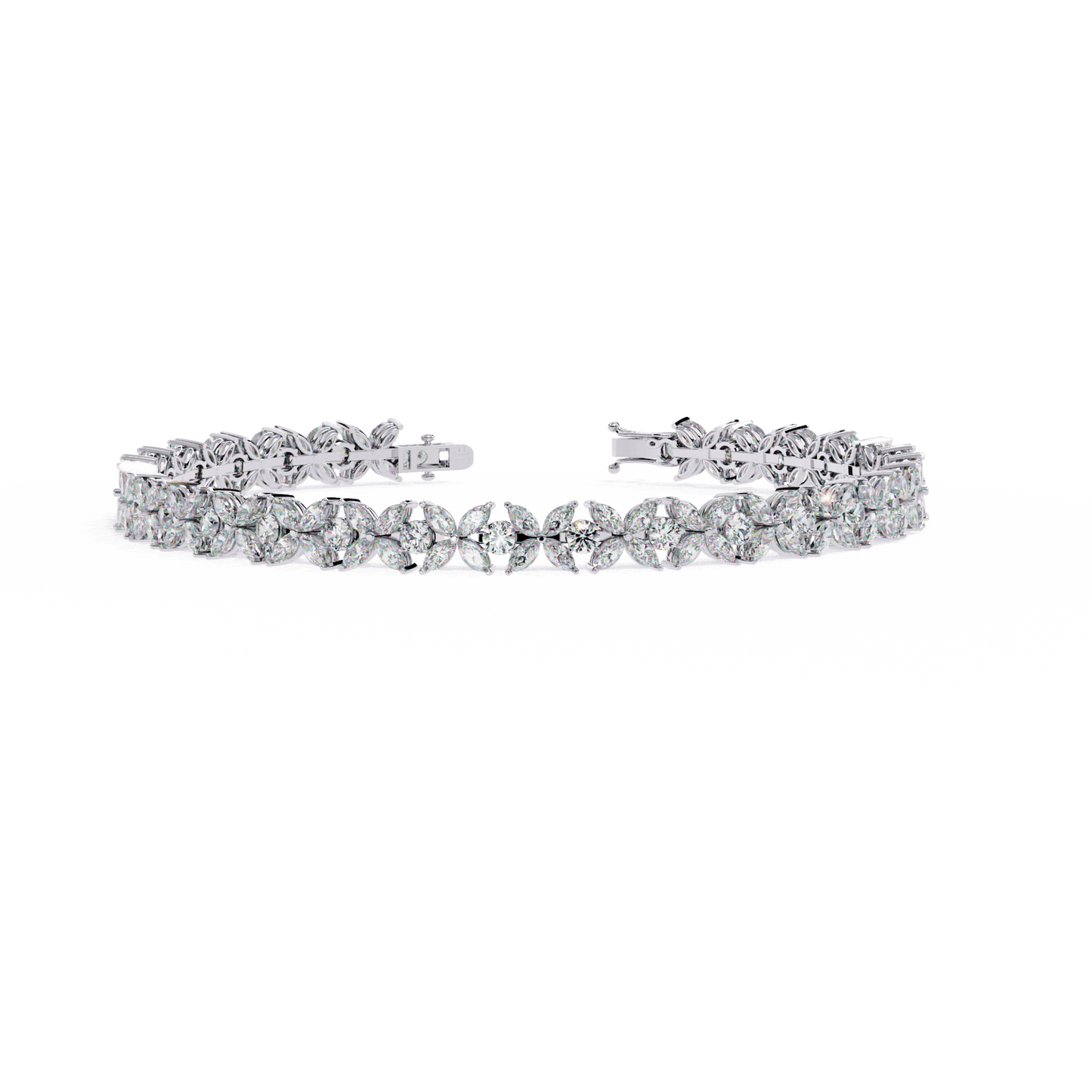 Valerie- Floral Inspired Marquise and Round Diamond Bangle