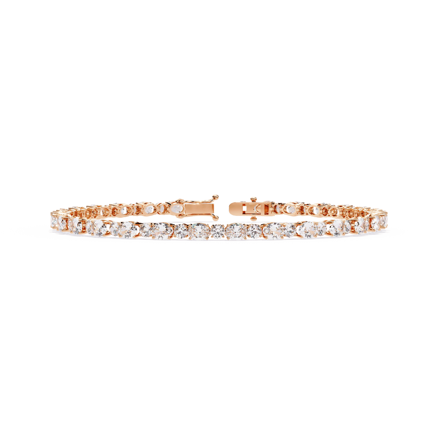 Simona – Oval & Round Diamond Tennis Bracelet