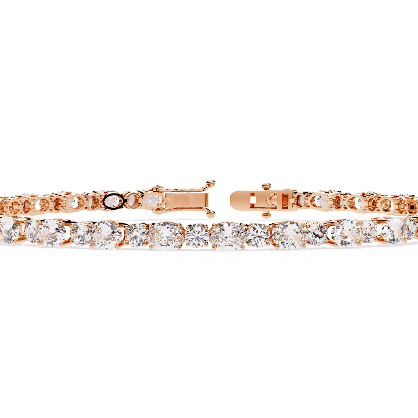 Simona – Oval & Round Diamond Tennis Bracelet