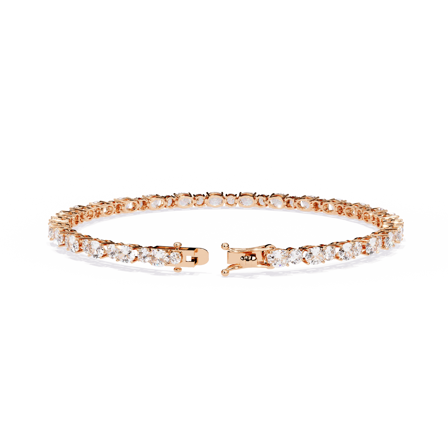 Simona – Oval & Round Diamond Tennis Bracelet