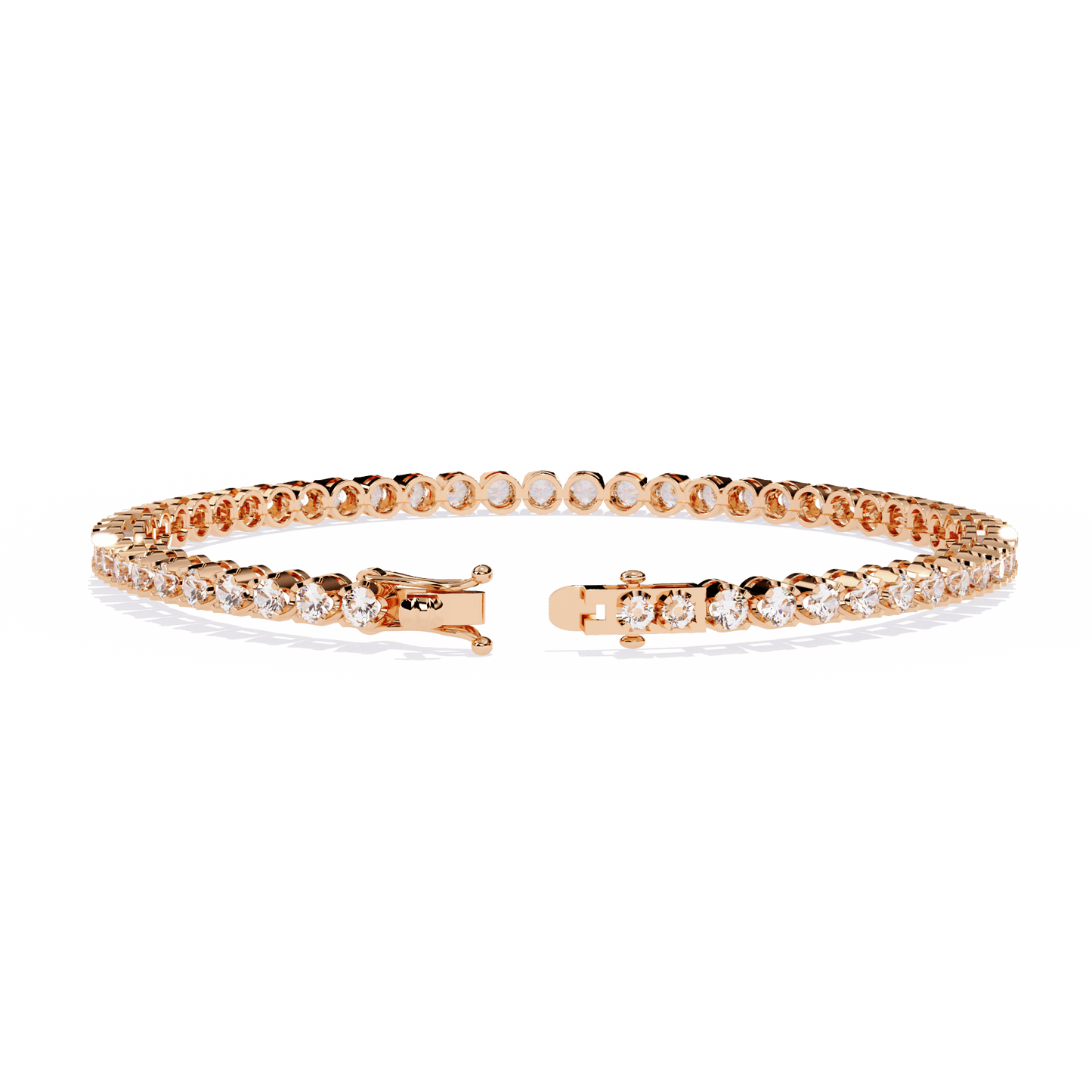 Anita – Sculpted Prong 2.5mm Diamond Tennis Bracelet