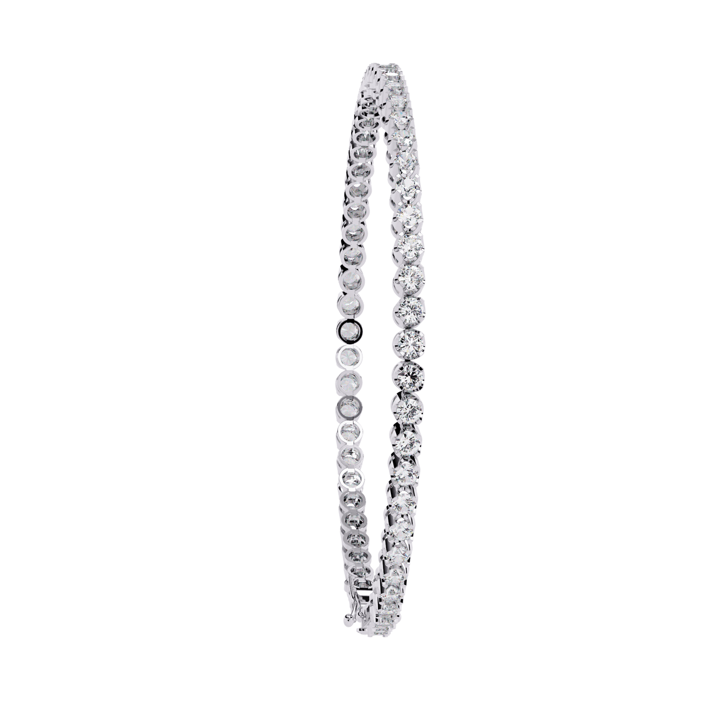 Anita – Sculpted Prong 2.5mm Diamond Tennis Bracelet