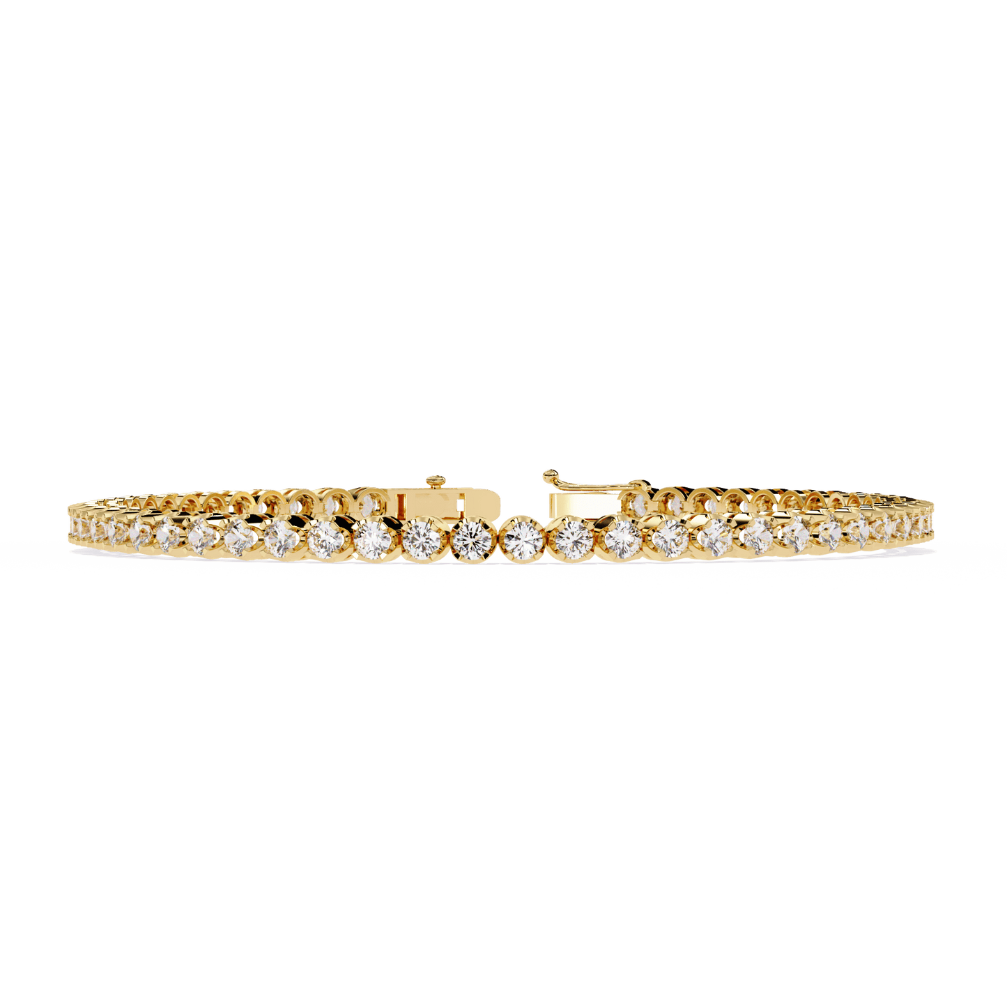 Anita – Sculpted Prong 2.5mm Diamond Tennis Bracelet