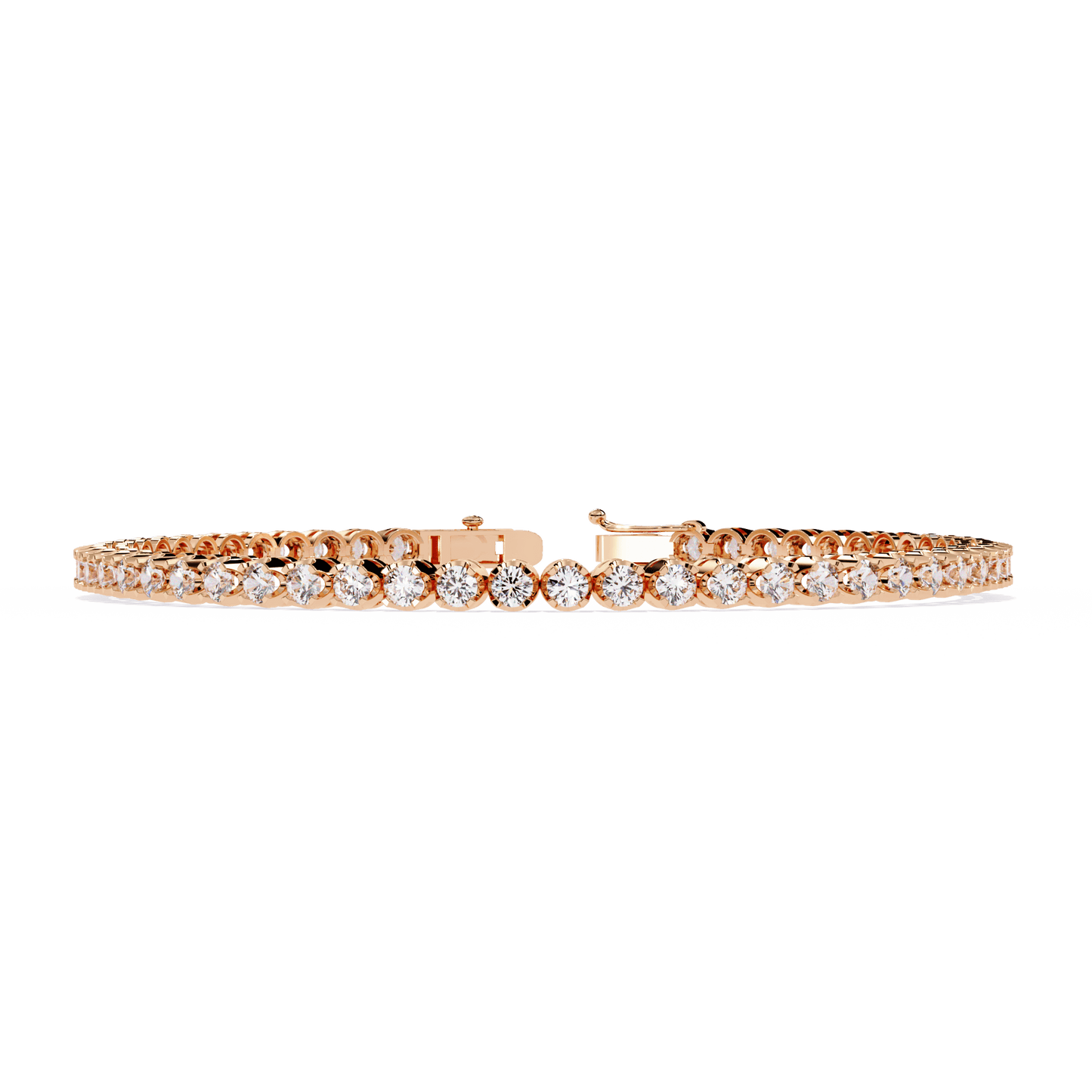 Anita – Sculpted Prong 2.5mm Diamond Tennis Bracelet