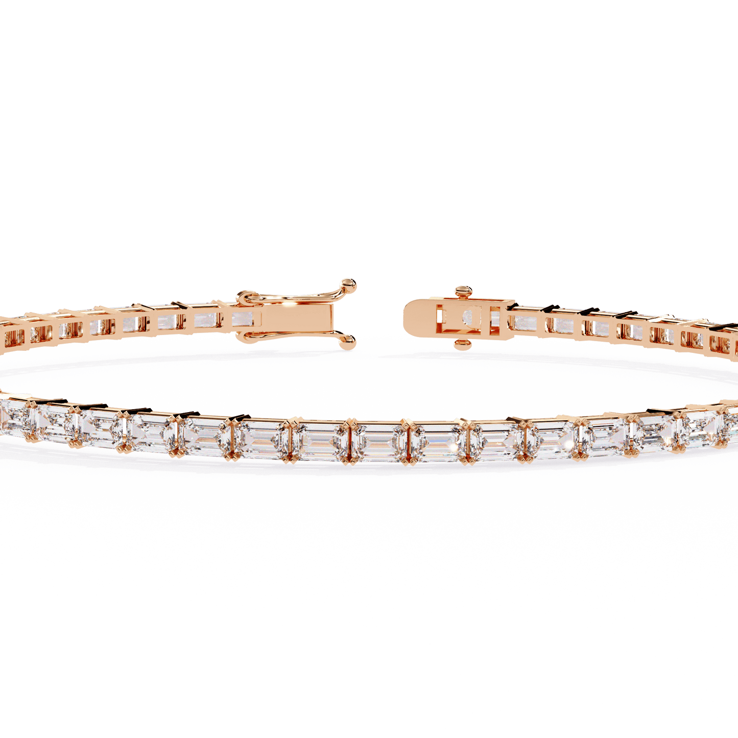 Ariane - East-West Emerald-Cut Diamond Tennis Bracelet