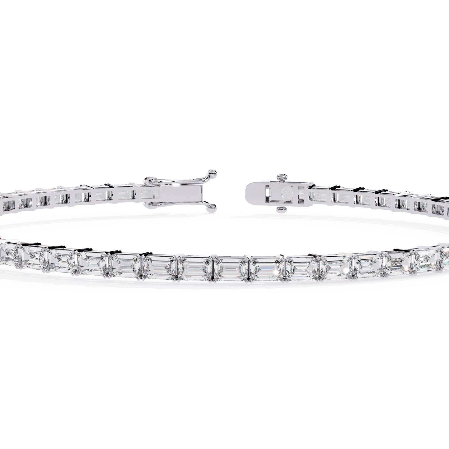 Ariane - East-West Emerald-Cut Diamond Tennis Bracelet