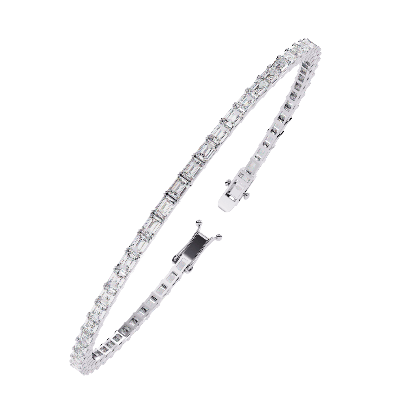 Ariane - East-West Emerald-Cut Diamond Tennis Bracelet