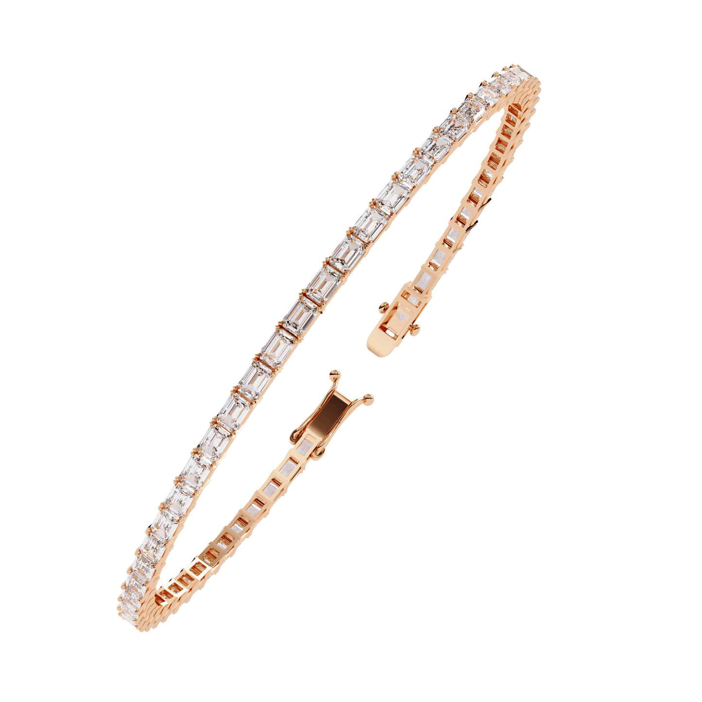 Ariane - East-West Emerald-Cut Diamond Tennis Bracelet