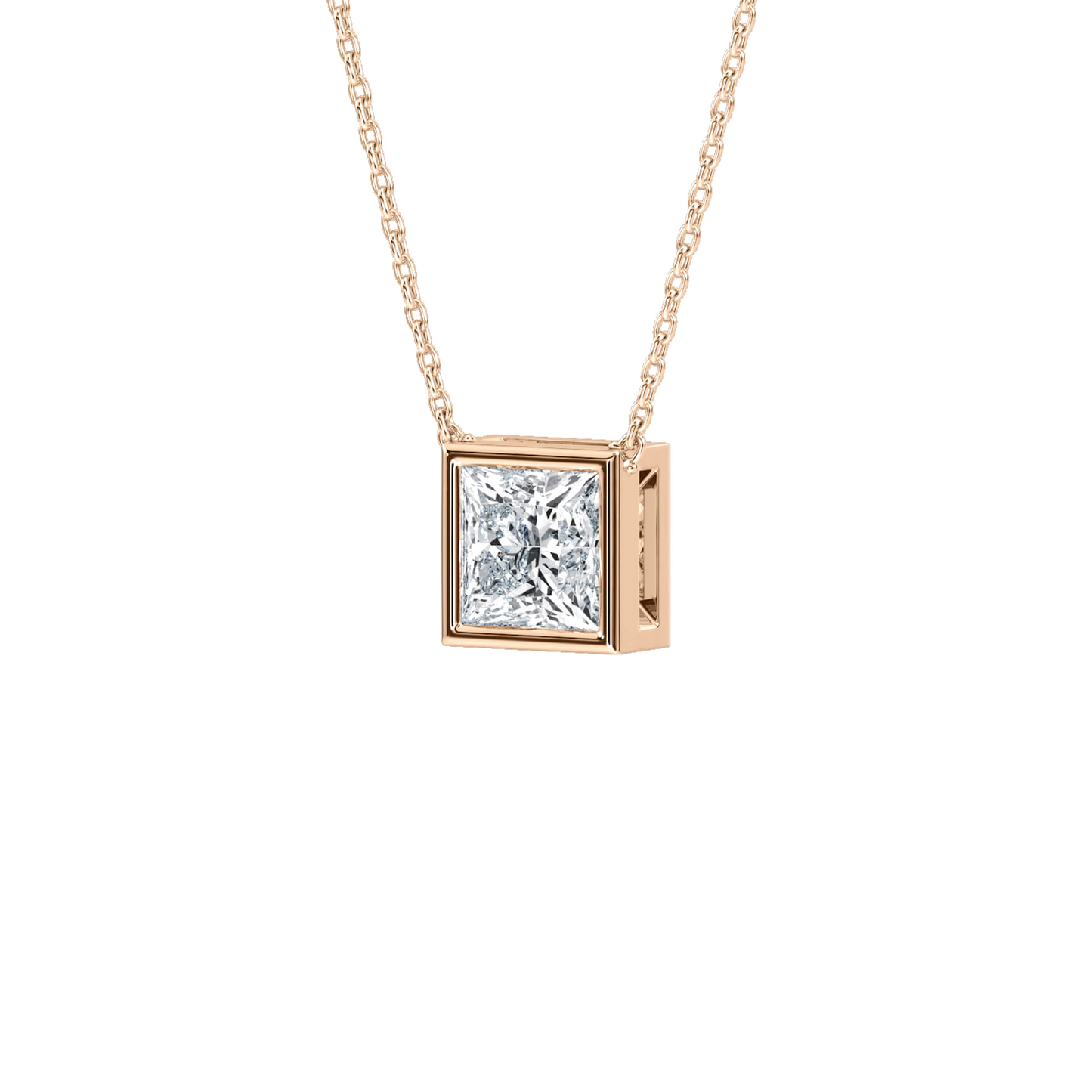 Joan – Princess-Cut Bezel Solitaire Pendant
