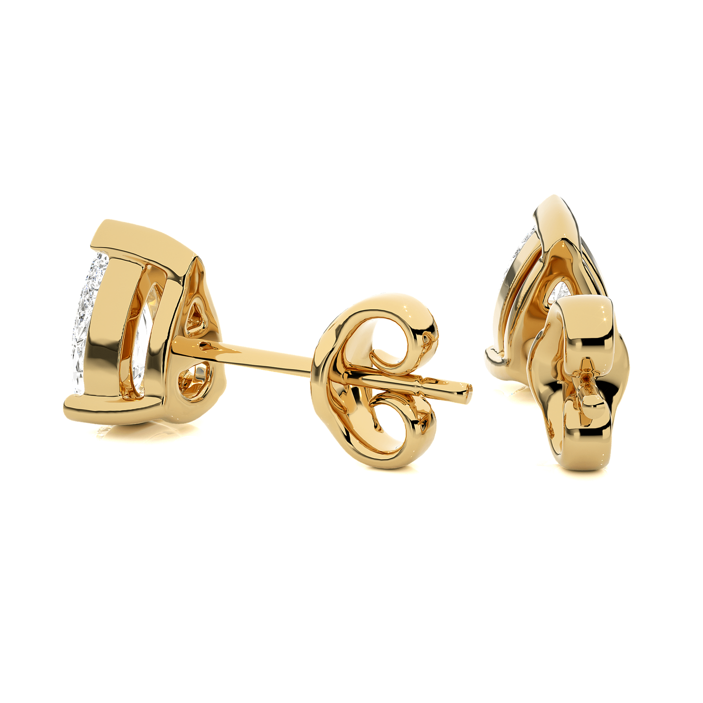 Bianca- Pear-Cut Diamond Studs with V-Prong Basket Setting