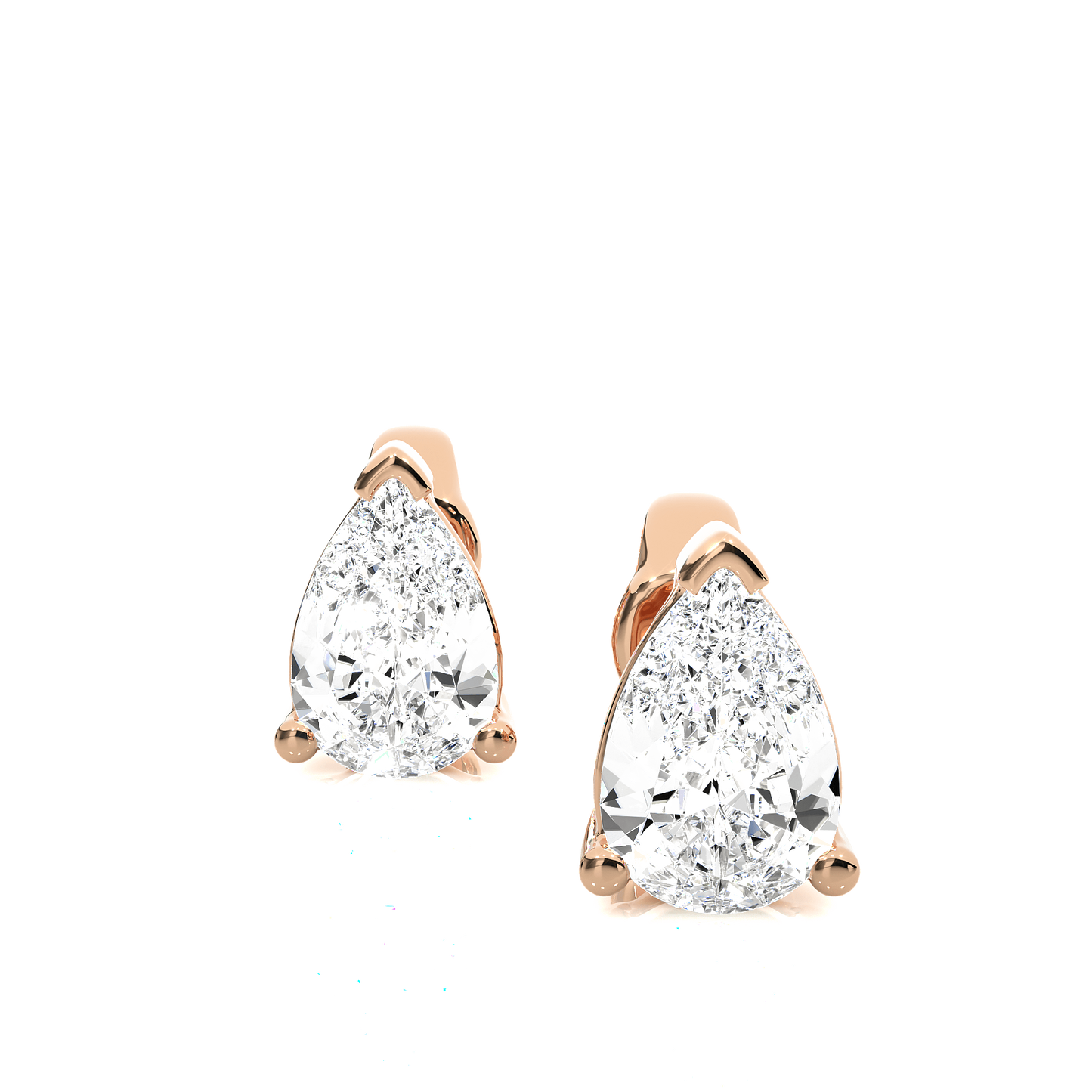 Bianca- Pear-Cut Diamond Studs with V-Prong Basket Setting