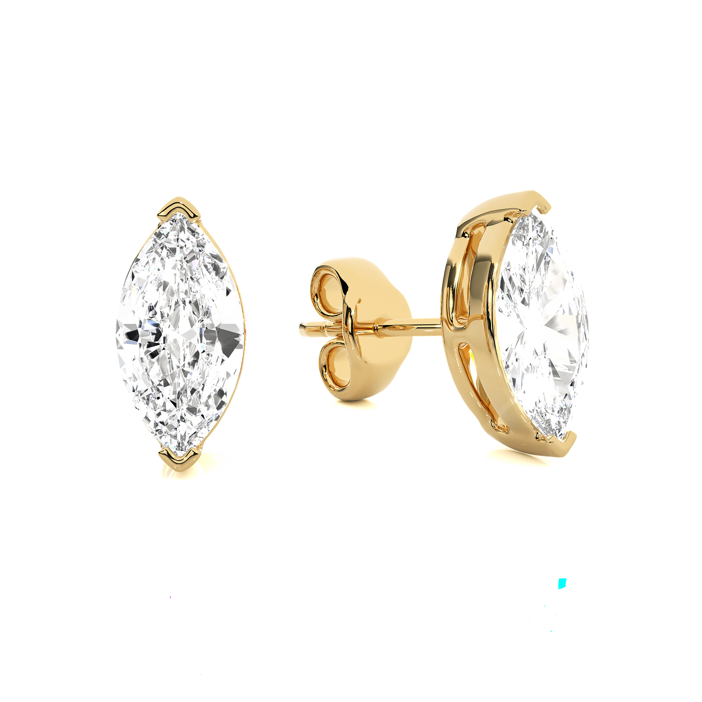 Ayana- Marquise-Cut Diamond Studs with V-Prong Basket Setting