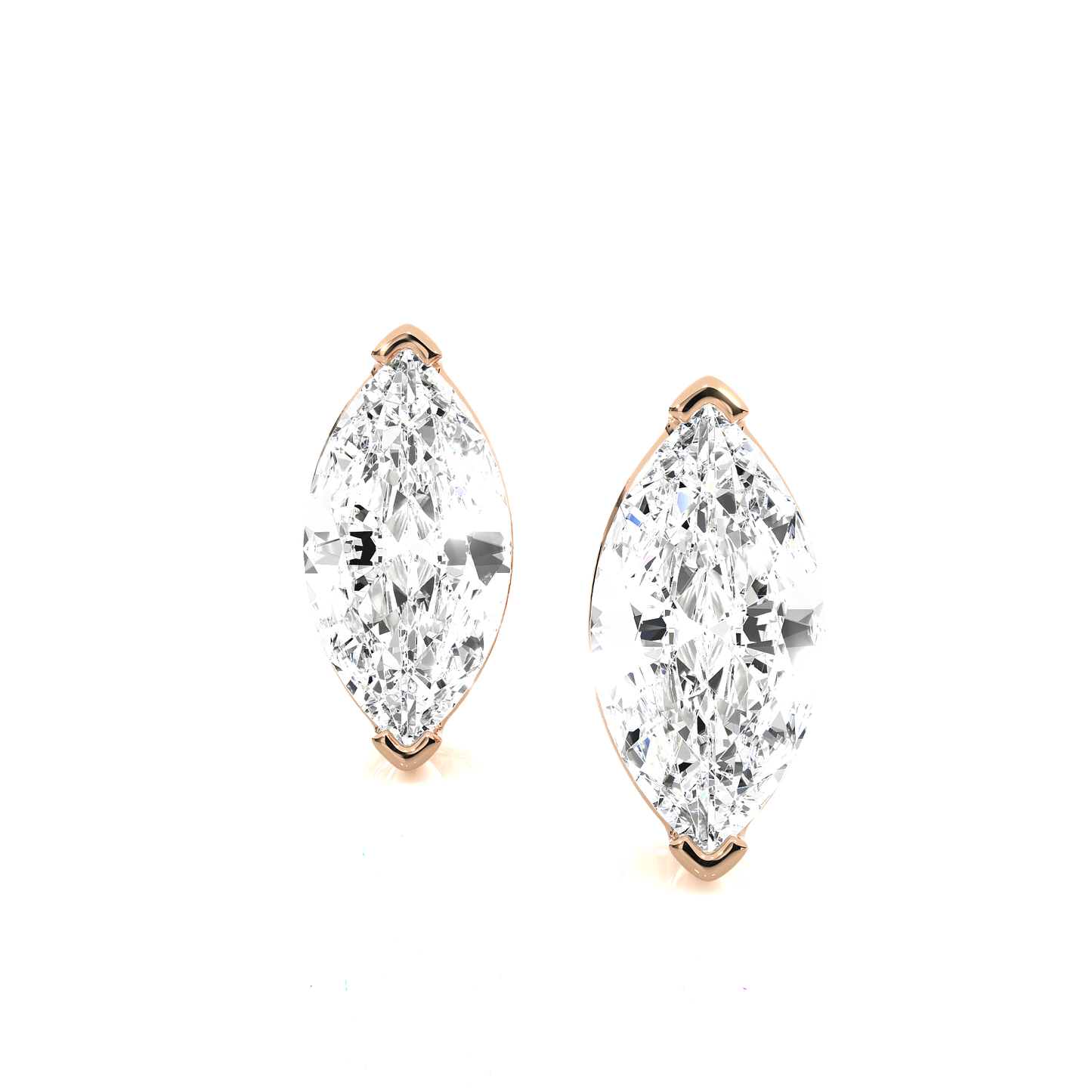 Ayana- Marquise-Cut Diamond Studs with V-Prong Basket Setting
